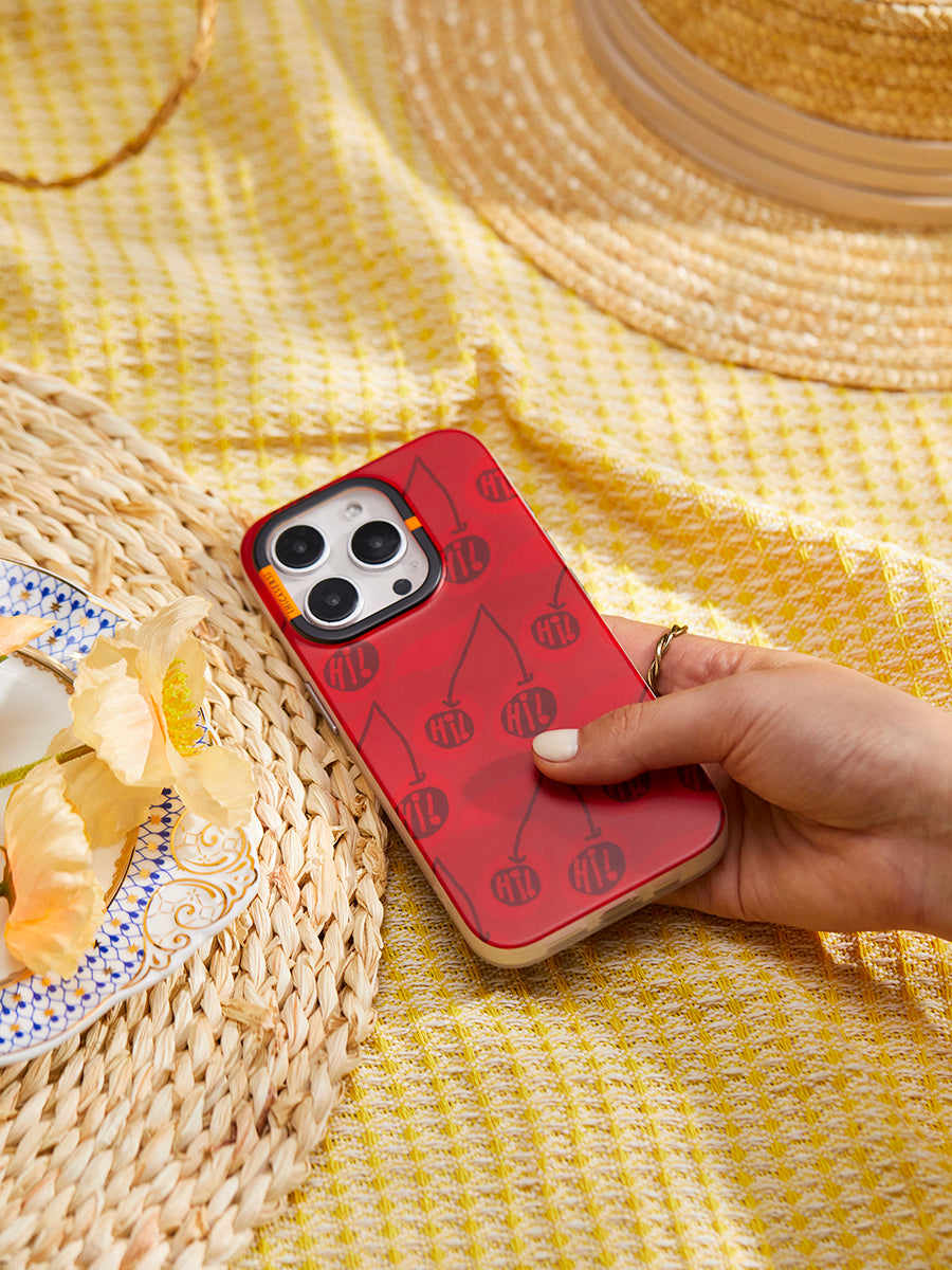 Whimsical Pop Hi Cherry Case Red - Trendy Phone Cover for iPhone & Samsung - Perfect for Everyday Use, Travel & Gifting