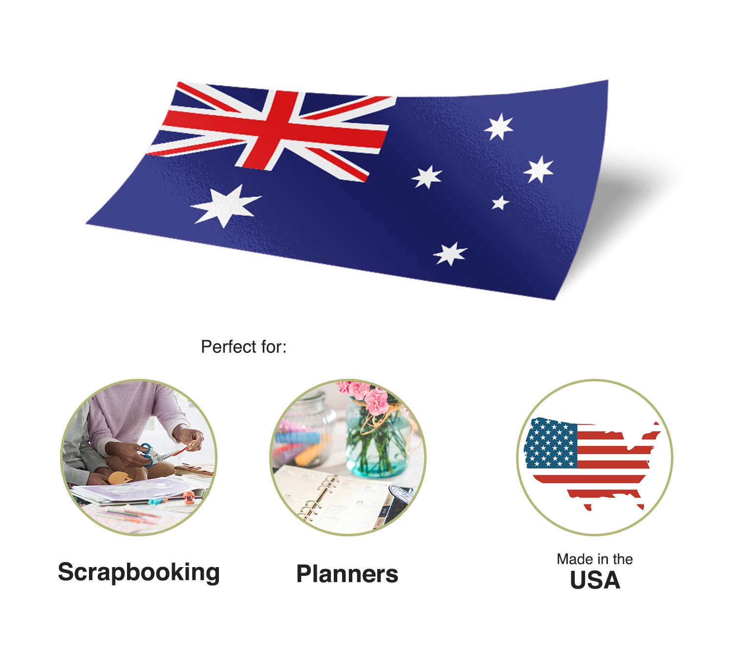 Australia Flag Cactus Sticker Pack - 8-Piece Vinyl Decals for Scrapbooking, Laptop, Car Window & Bumper | Desert-Themed Country Flag Stickers for Kids & Adults | Perfect for DIY Crafts, Travel Accessories & Home Decor