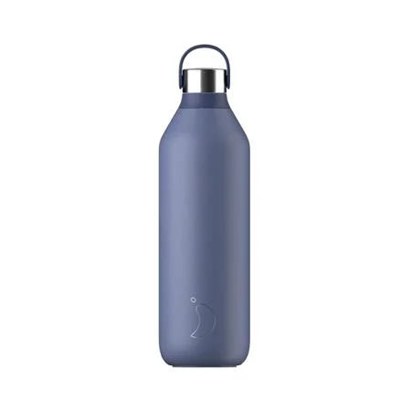 Chilly's Series 2 1L Reusable Water Bottle - Whale Blue | Insulated Stainless Steel Vacuum Flask for Hot & Cold Drinks | Perfect for Gym, Hiking, Office & Outdoor Activities