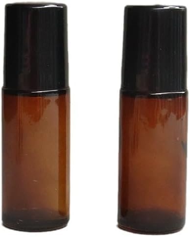2 Pack 50ml Refillable Glass Essential Oil Roller Bottles with Rollerball - Empty Aromatherapy Roll On Bottles for Essential Oils, Perfume & DIY Blends (Brown) | Perfect for Travel, Home Use & Gift Giving