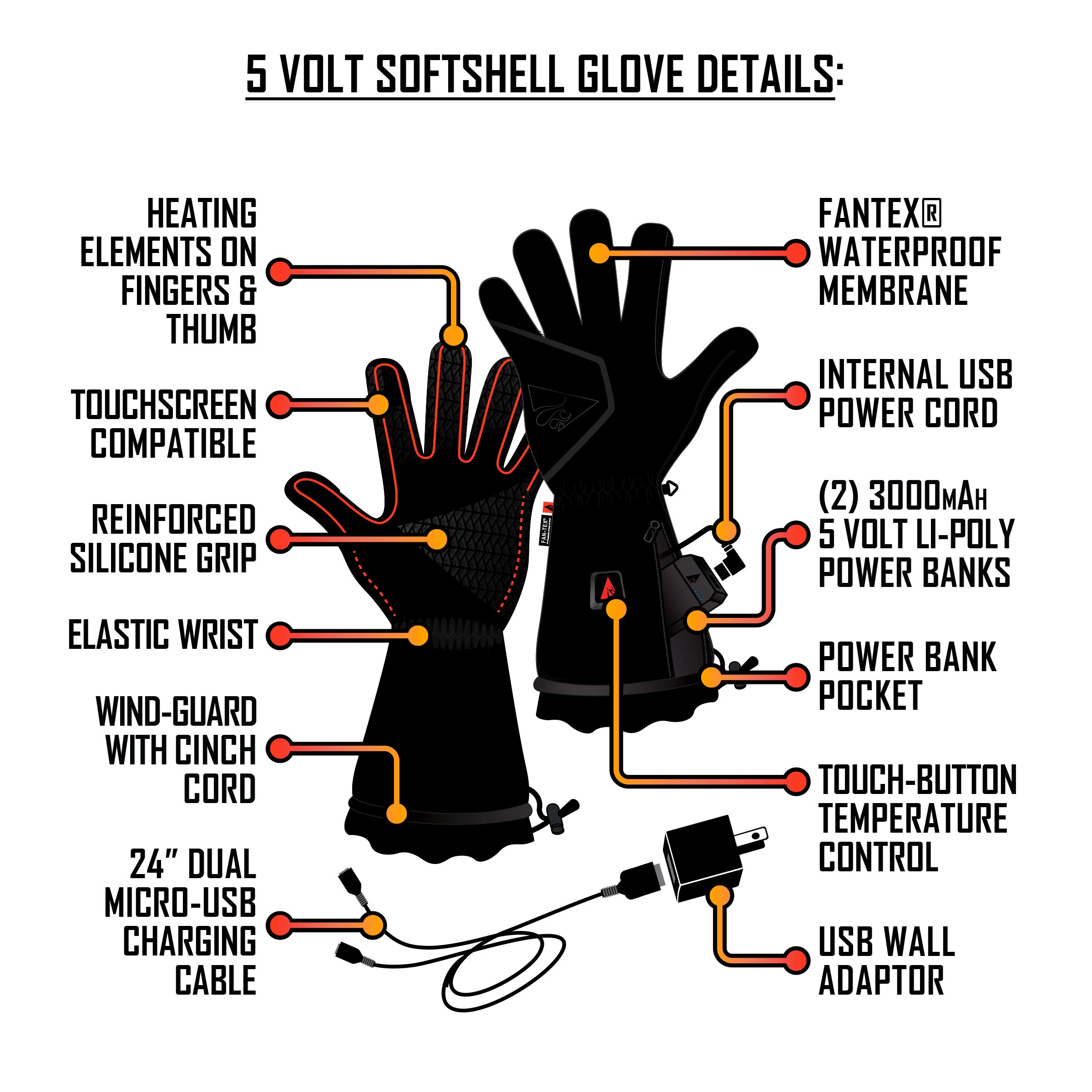 ActionHeat 5V Lightweight Battery Heated Gloves for Women - Waterproof Winter Gloves with 3 Adjustable Heat Levels & 8 Hours Heating - Perfect for Skiing, Snowboarding & Cold Weather Outdoor Activities