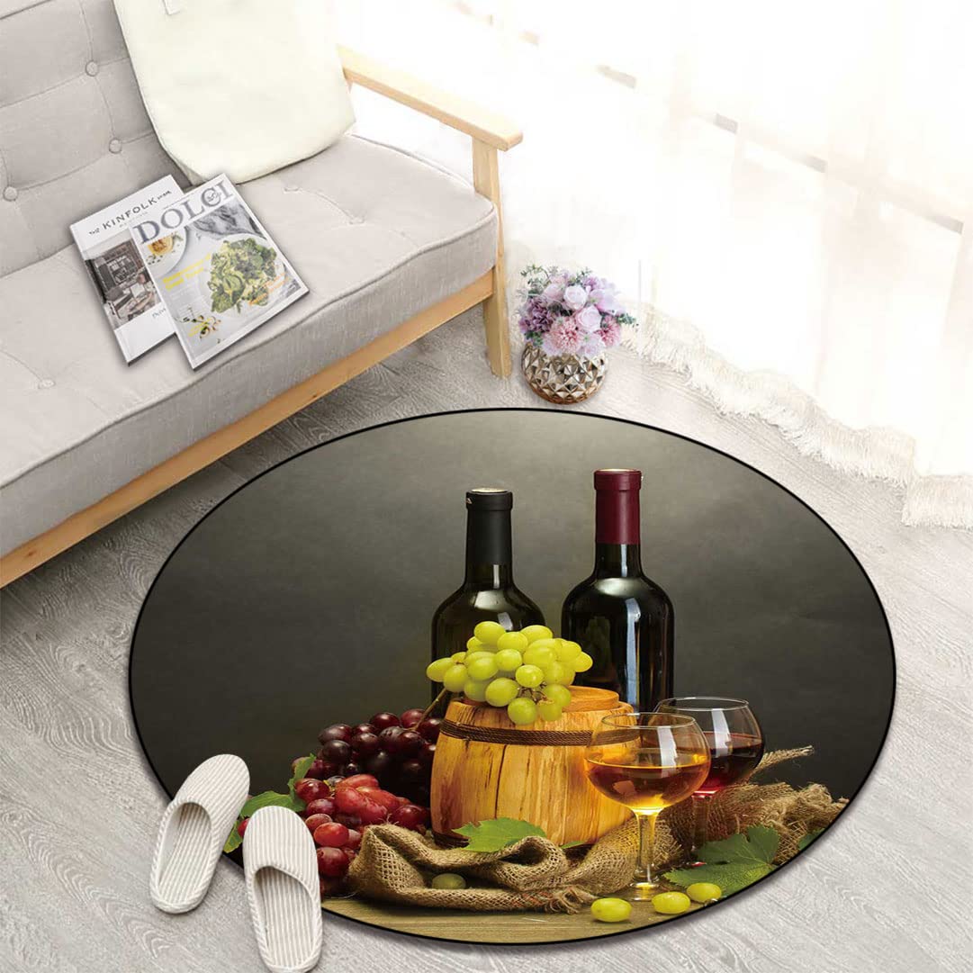 Stylish Winery Themed Round Rug - 70