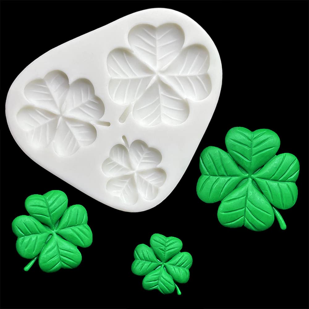 Lucky Four Leaf Clover Silicone Mold Set - Soft Polymer Clay Molds for Fondant, Chocolate, Cake Decorating, Resin Casting & DIY Crafts - Perfect for St. Patrick's Day, Baking, Candy Making & Home Decor