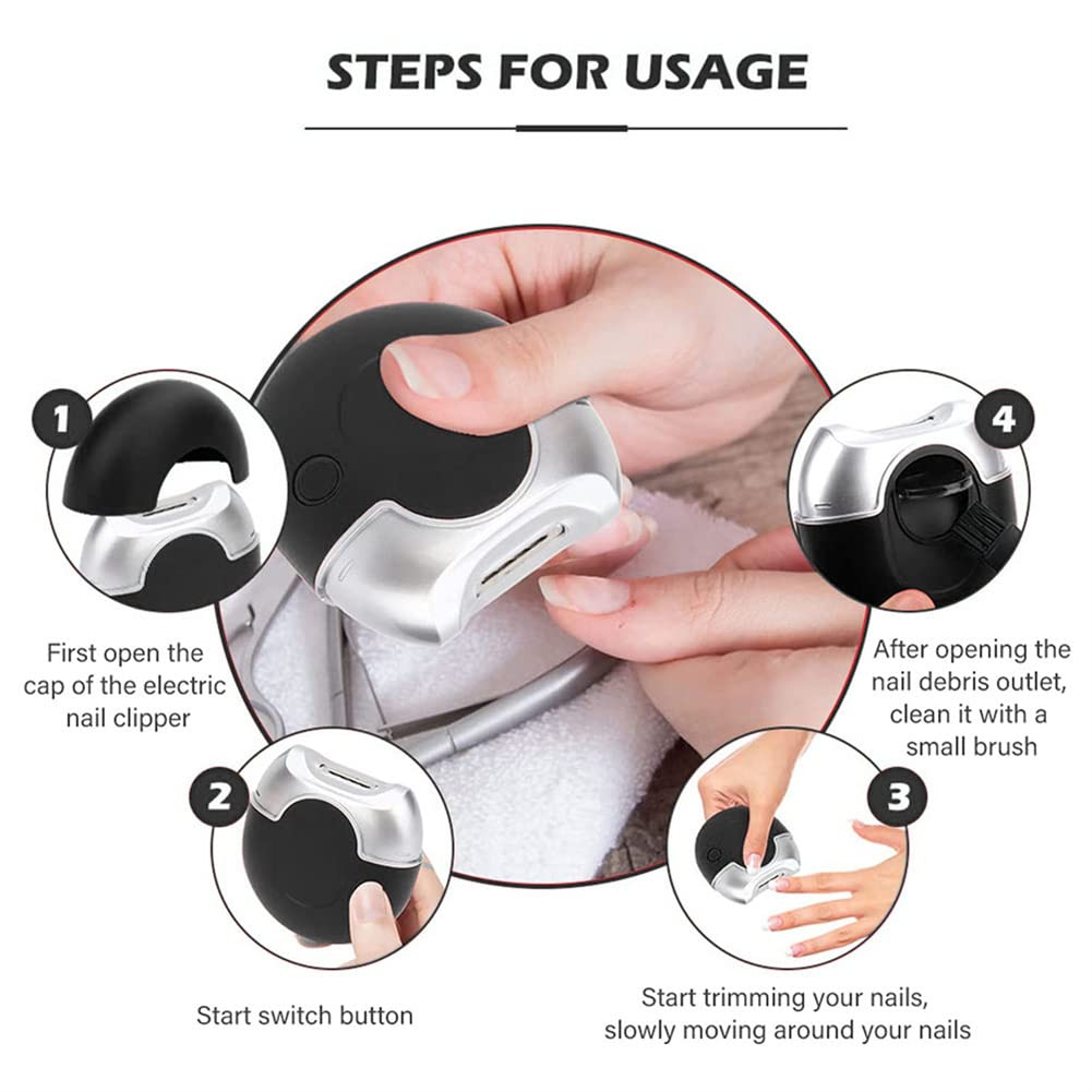 LiLiTok Electric Nail Clipper - Automatic Nail Trimmer with Storage Box for Baby, Adult & Elderly Manicure Care (Red) | Perfect for Home, Travel & Salon Use