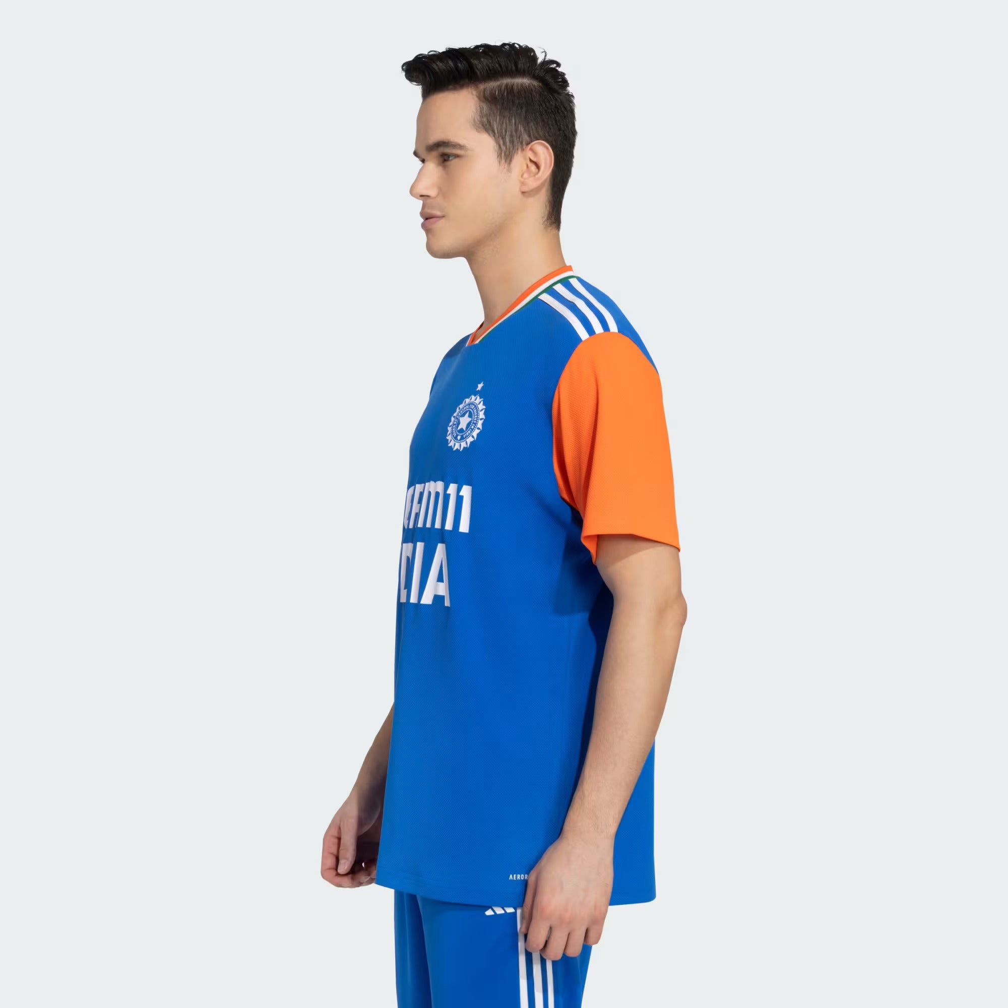 India Cricket T20 International Fan Jersey - Dark Blue & True Orange - Official Replica Jersey for Cricket Matches & Fan Support