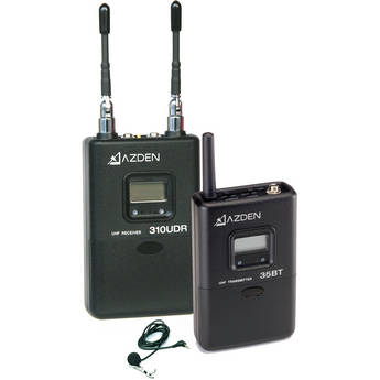 Azden 310LT UHF Wireless Lavalier Microphone System for On-Camera Recording - Perfect for Interviews, Vlogging, and Professional Video Production