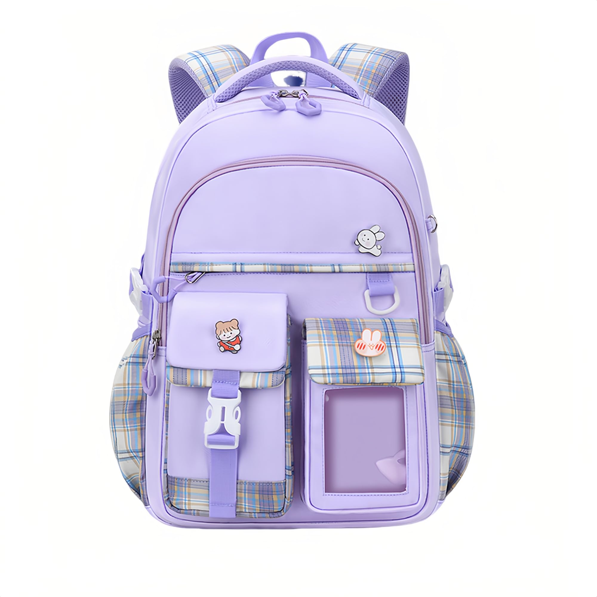 **Cute Gradient Girls School Backpack for Elementary & Teen Students - Multi-Compartment Bookbag for School, Travel & Daily Use**