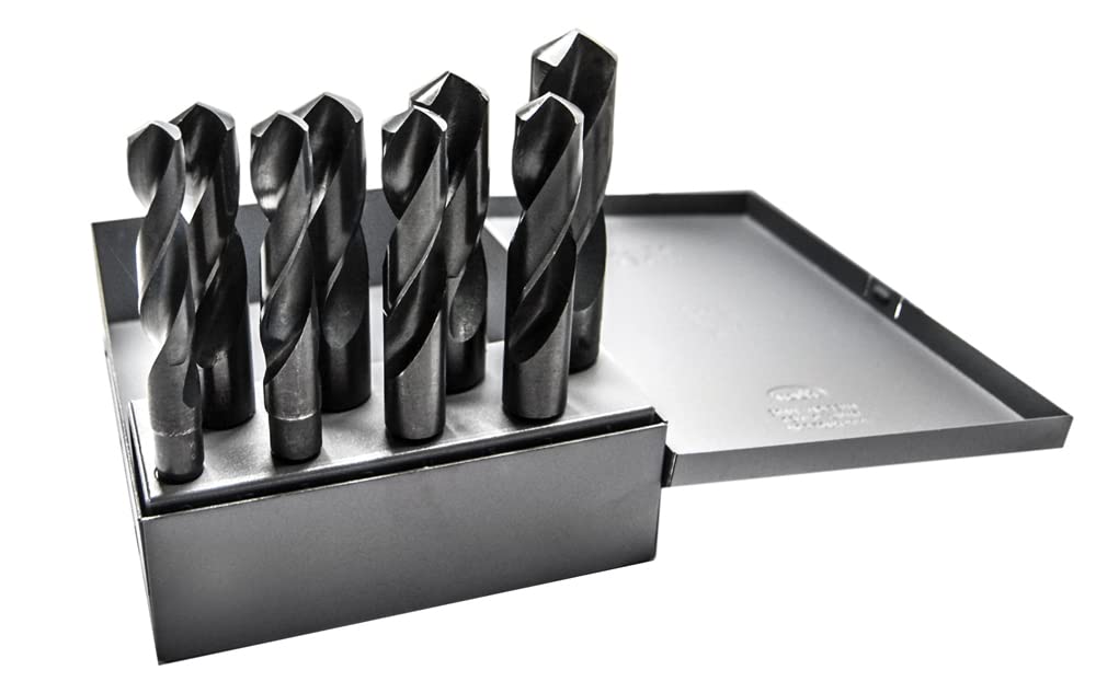 Century Drill & Tool 47408 8-Piece Silver & Deming Drill Bit Set - High-Speed Steel Construction Tools for Metal, Wood & Plastic Drilling - Perfect for Professional Contractors & DIY Home Projects