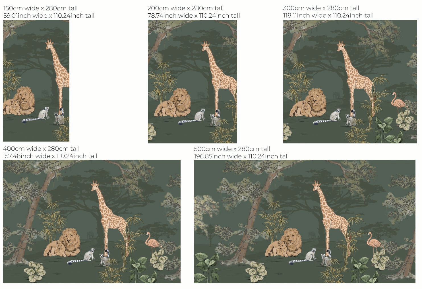 Jungle Wallpaper Safari Mooz - Exotic Animal Print Wall Decor for Living Room, Nursery & Kids Bedroom - Perfect for Jungle Theme & Safari Party Decorations