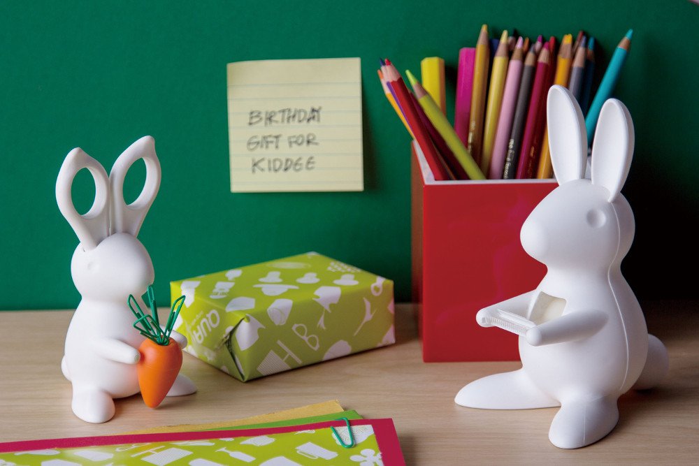 Desk Bunny QL10115-BK Organizer with Scissors & Clip Holder - Office & Home Use