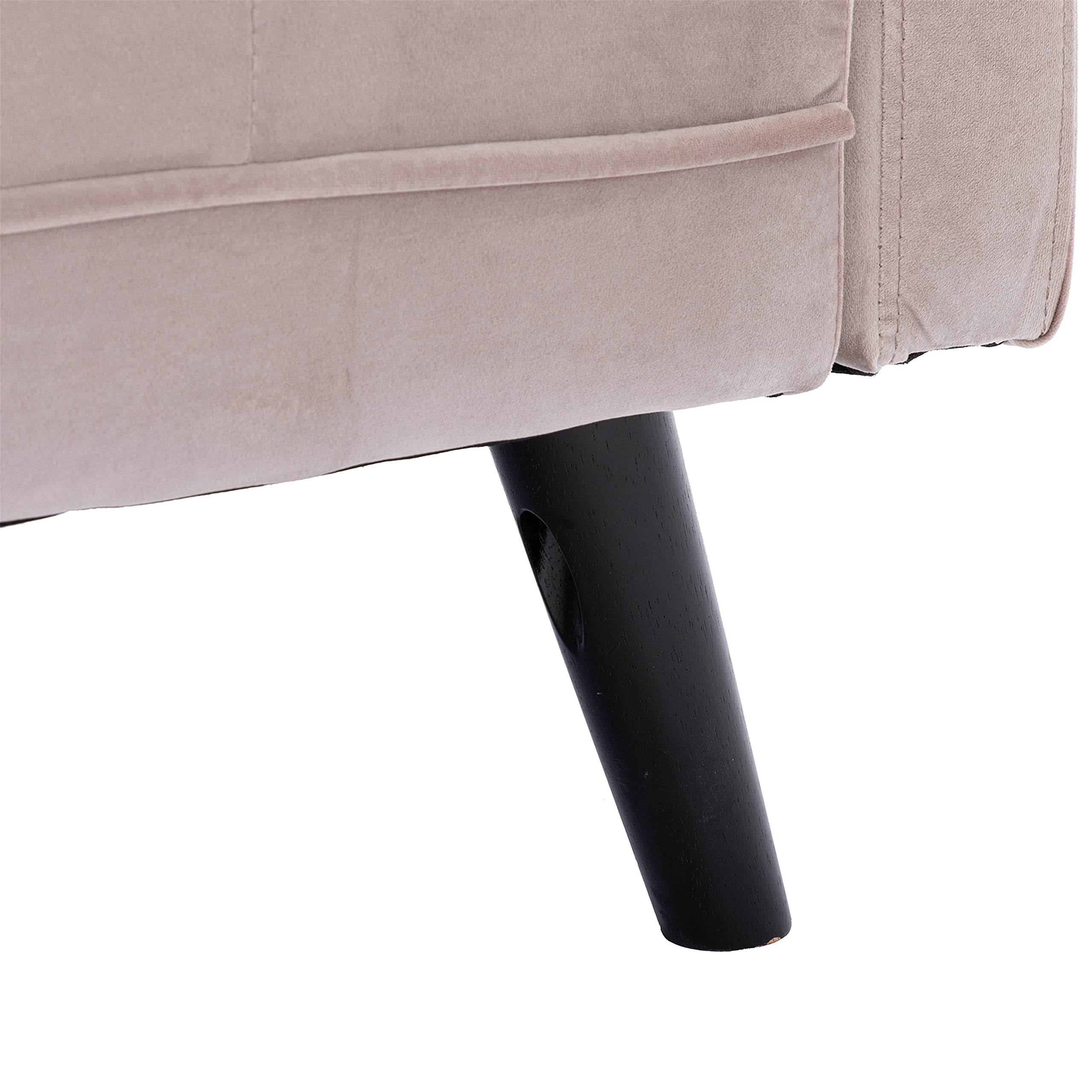 Velvet Convertible Sofa Bed with Adjustable Backrest & 6 Wooden Legs - Modern Folding Sleeper Loveseat for Living Room, Bedroom & Guest Room - Perfect for Small Spaces, Studio Apartments & Overnight Guests