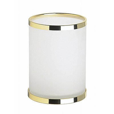 Stainless Steel Open Top Frozen Glass Trash Can - Chrome Finish for Kitchen, Bathroom & Office Waste Disposal