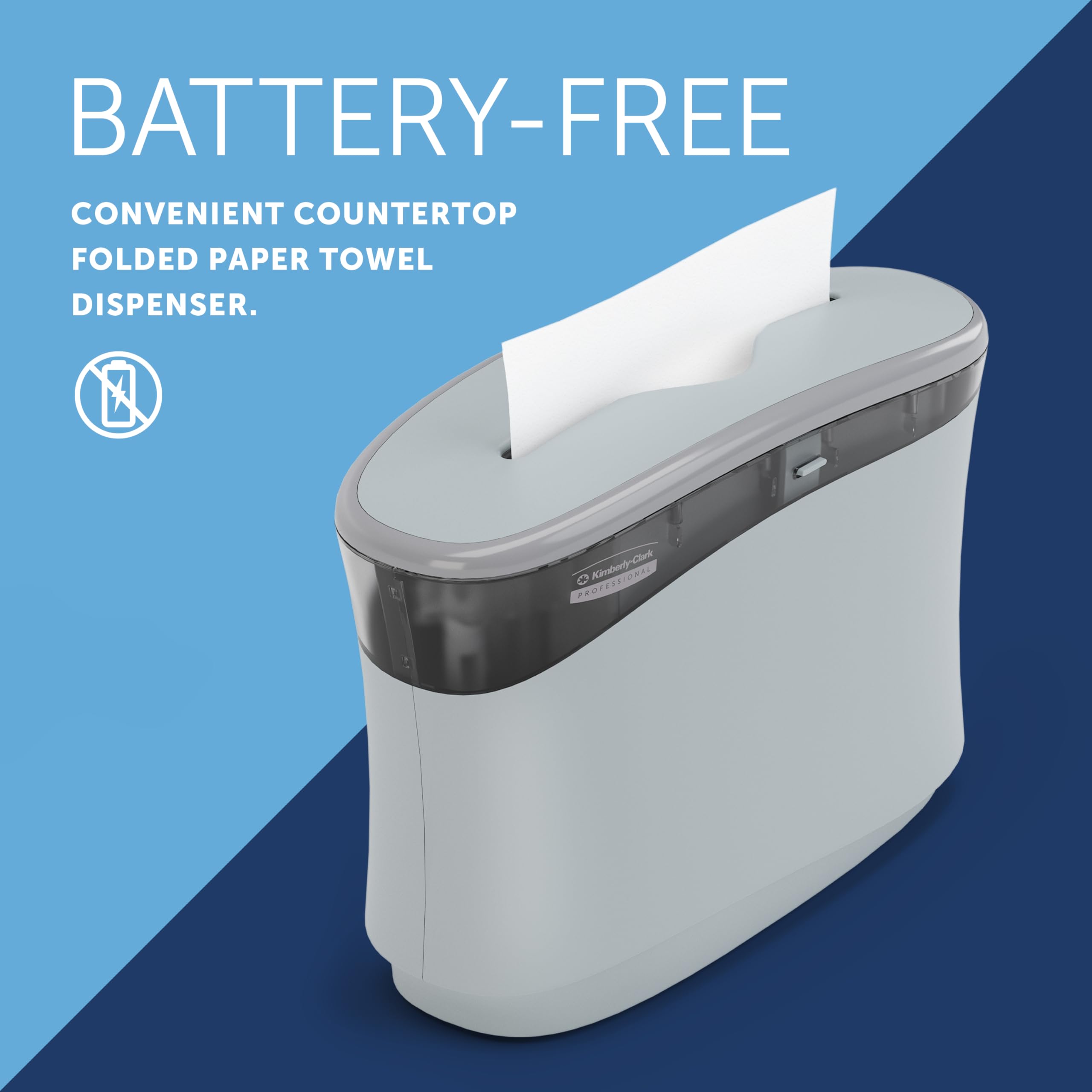Kimberly-Clark Professional Folded Paper Towel Dispenser - Soft Grey Countertop Hand Towel Holder (13.3x9x5.2 inches) for Restaurants, Offices & Home Kitchens - Pack of 1 (Model 55760)