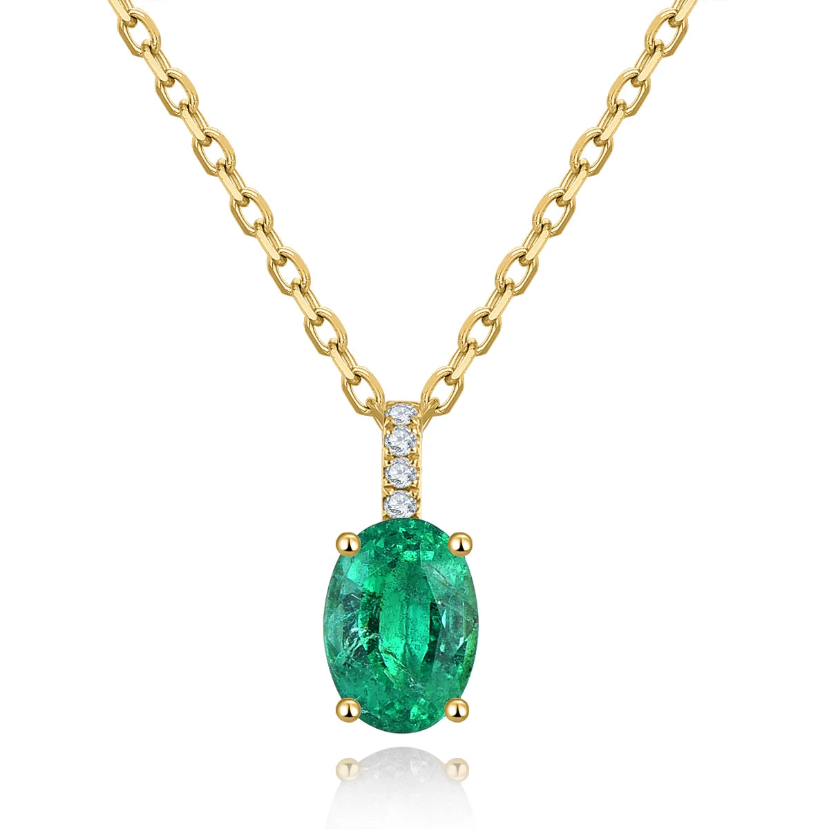 18K Rose Gold Emerald and Diamond Pendant Necklace - 0.82ct Natural Emerald & 0.028ct Diamond Jewelry with Sterling Silver Chain - Elegant Gift for Women, Birthday, Anniversary & Special Occasions