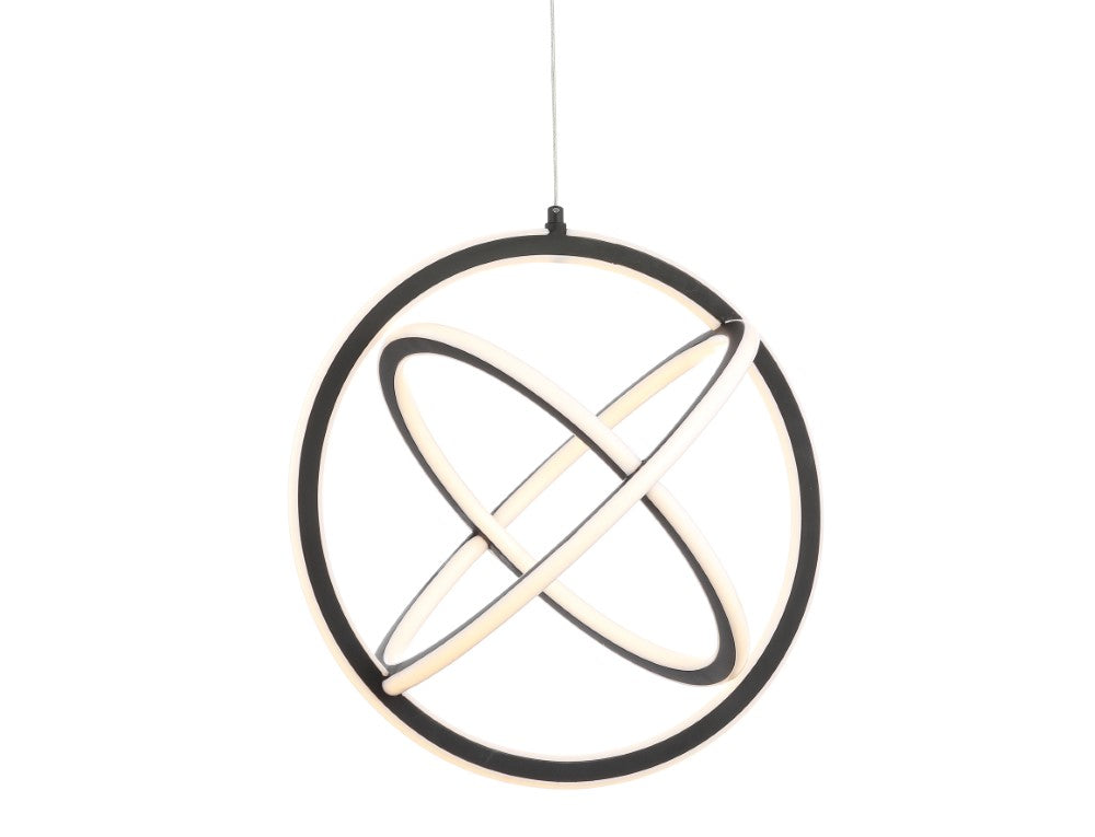 Orbit 16.5 Inch Adjustable LED Metal Pendant Light - Modern Industrial Ceiling Fixture for Kitchen Island, Dining Room, or Living Room Lighting
