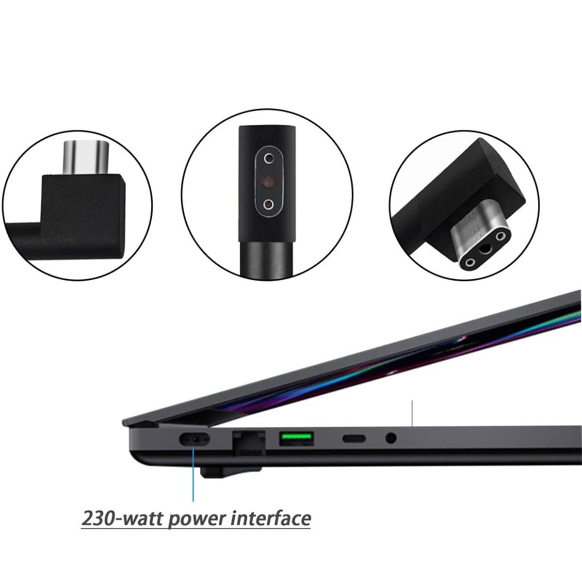230W Power Adapter for Razer Blade 15/14/16/17 & Pro 17 - Compatible with RZ09-0248, RTX 3060/3070/3080, GTX 1060/1070 - Replacement Charger for 4K Gaming Laptops | Perfect for Home, Office & Travel Use