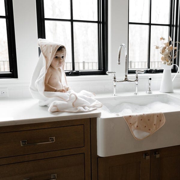 Elys & Co Premium Hooded Baby Towel with Washcloth Set - Soft & Absorbent for Newborn, Infant, Toddler Bath Time & Swimming