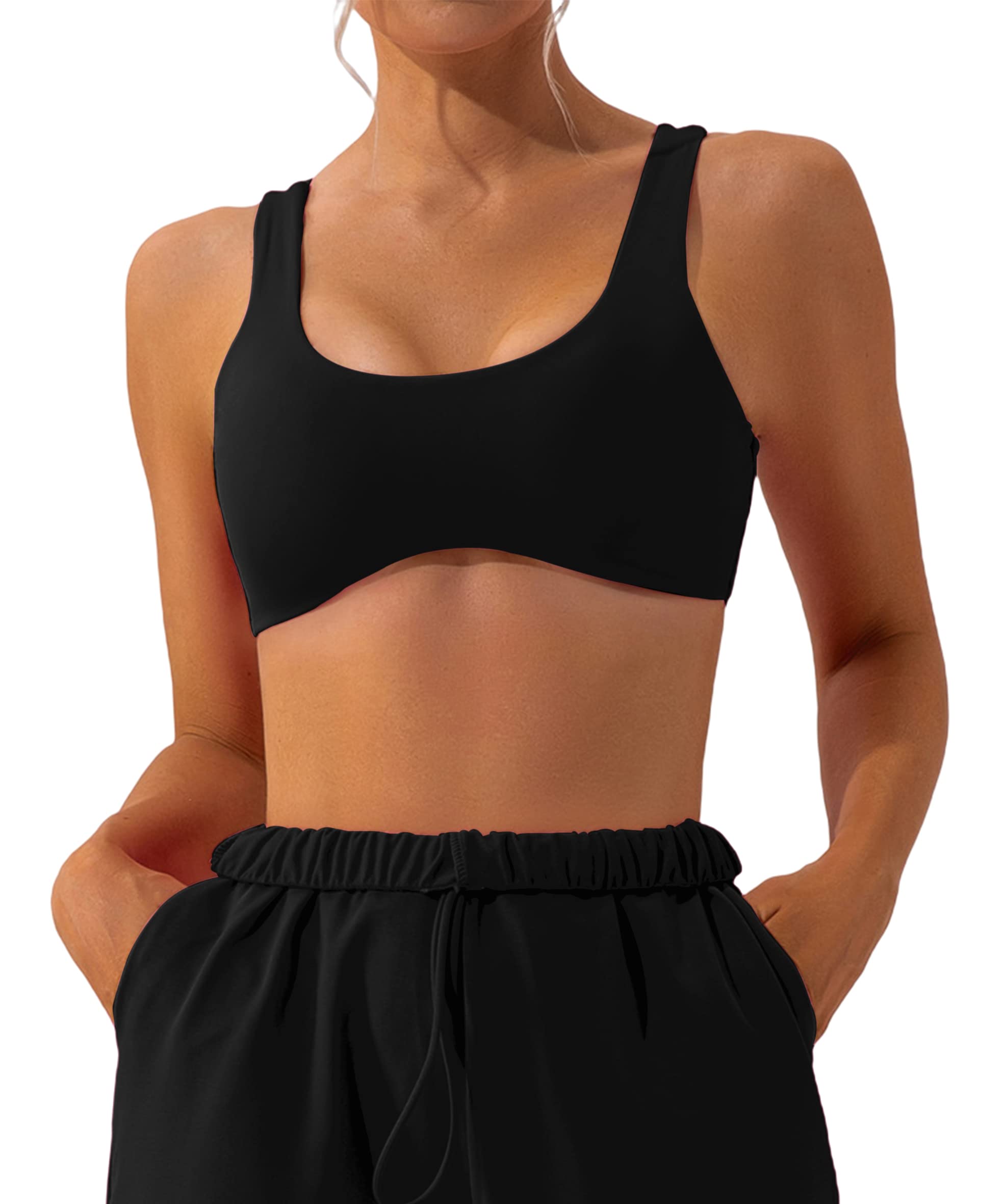 MISSACTIVER Women's Sports Bra - Wireless Removable Padded Yoga Tank Top, Sleeveless Workout Bralette for Running, Fitness & Gym | Breathable Comfort for Yoga, Pilates & Active Lifestyle