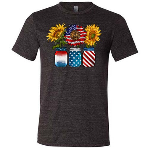 Sunflower Mason Jars Graphic T-Shirt - Unisex Cotton Tee for Men & Women - Perfect for Summer Outfits, Casual Wear & Gift Giving
