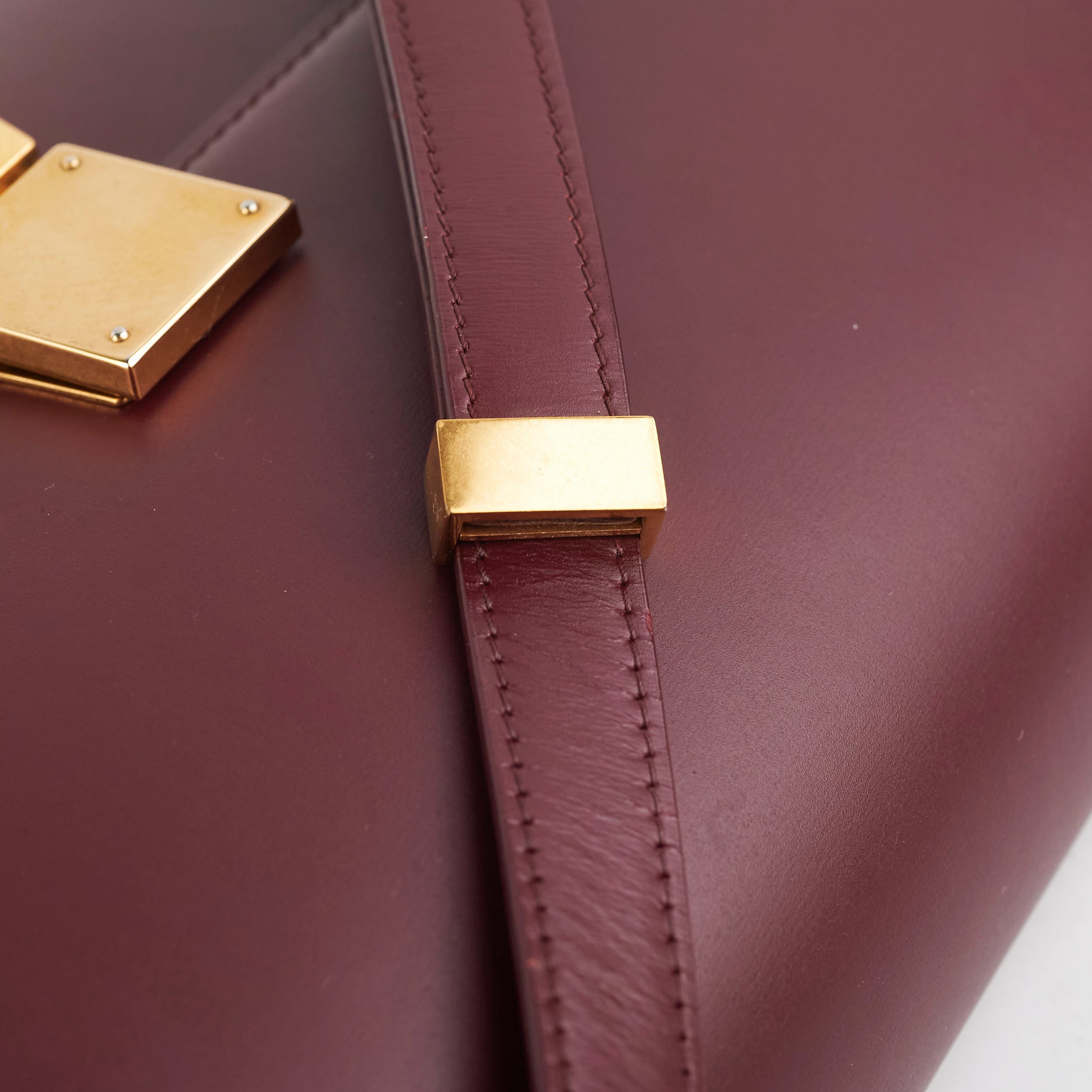 Celine Medium Box Burgundy Leather Crossbody Bag for Women | Luxury Designer Shoulder Purse | Perfect for Work, Travel & Evening Out
