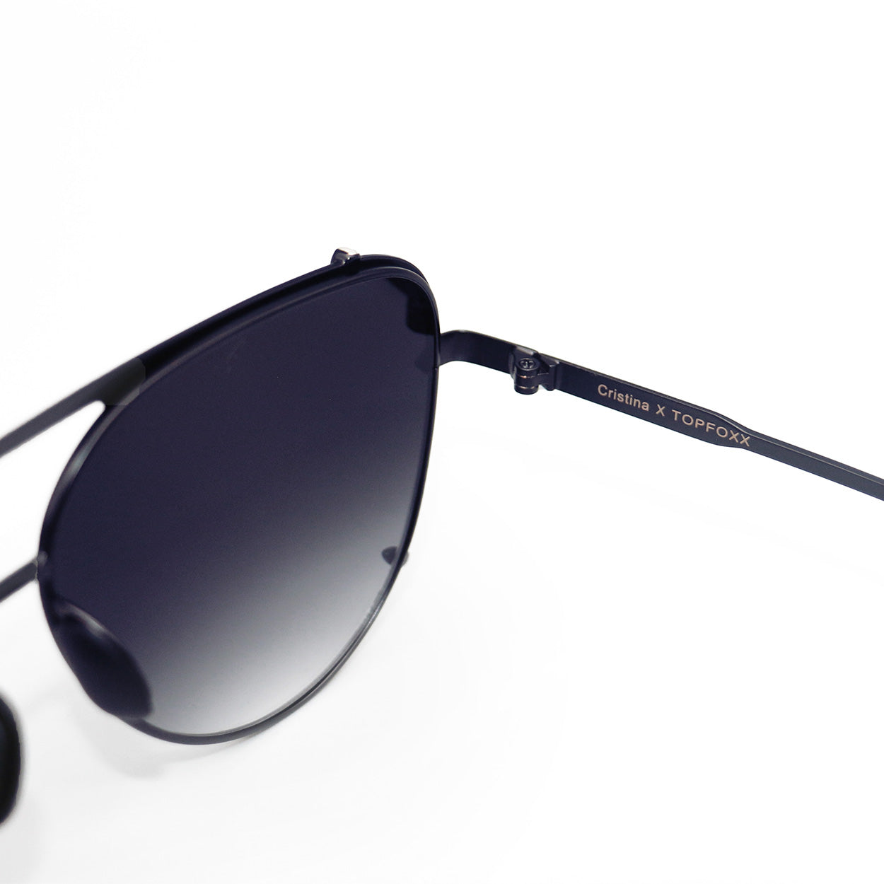 Cristina Tangle Free Faded Black and Gold Aviator Sunglasses for Women - Polarized UV Protection - Fashionable Retro Pilot Shades for Driving, Beach & Outdoor Activities