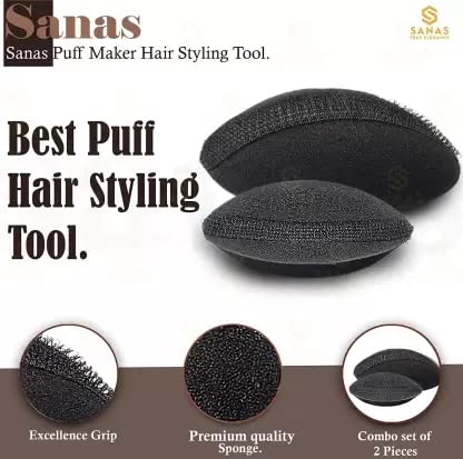 Champion Red Hair Puff Set of 2 - Oval Puff Maker Tool for Voluminous Hairstyles | Hair Styling Accessories for Women & Girls | Perfect for Updos, Ponytails & Special Occasions