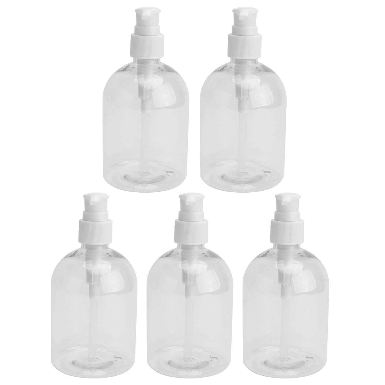 5-Pack Refillable Travel Bottles for Shampoo, Liquid Soap & Toiletries - Leakproof Mini Pump Bottles Set for Airplane Carry-on, Gym, Camping & Vacation Essentials