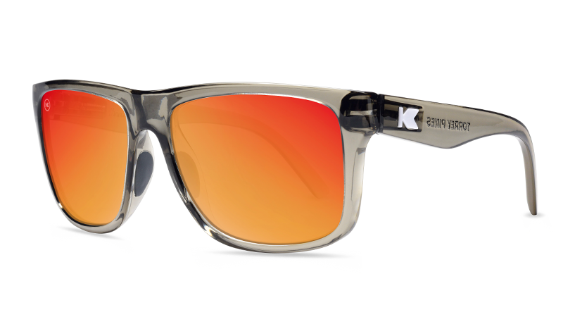 Torrey Pines Sport Sunglasses - Clear Grey & Red Sunset Lens for Men & Women | UV Protection, Polarized, Lightweight for Running, Cycling, Beach & Outdoor Activities