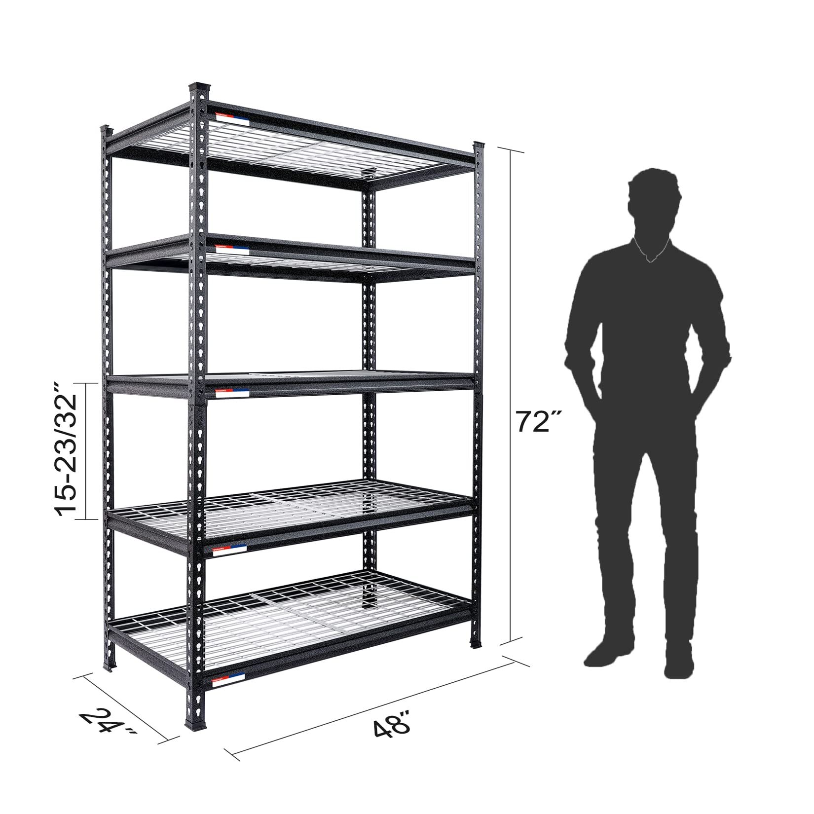 WORKPRO 5-Tier Heavy Duty Metal Storage Shelving Unit, 48