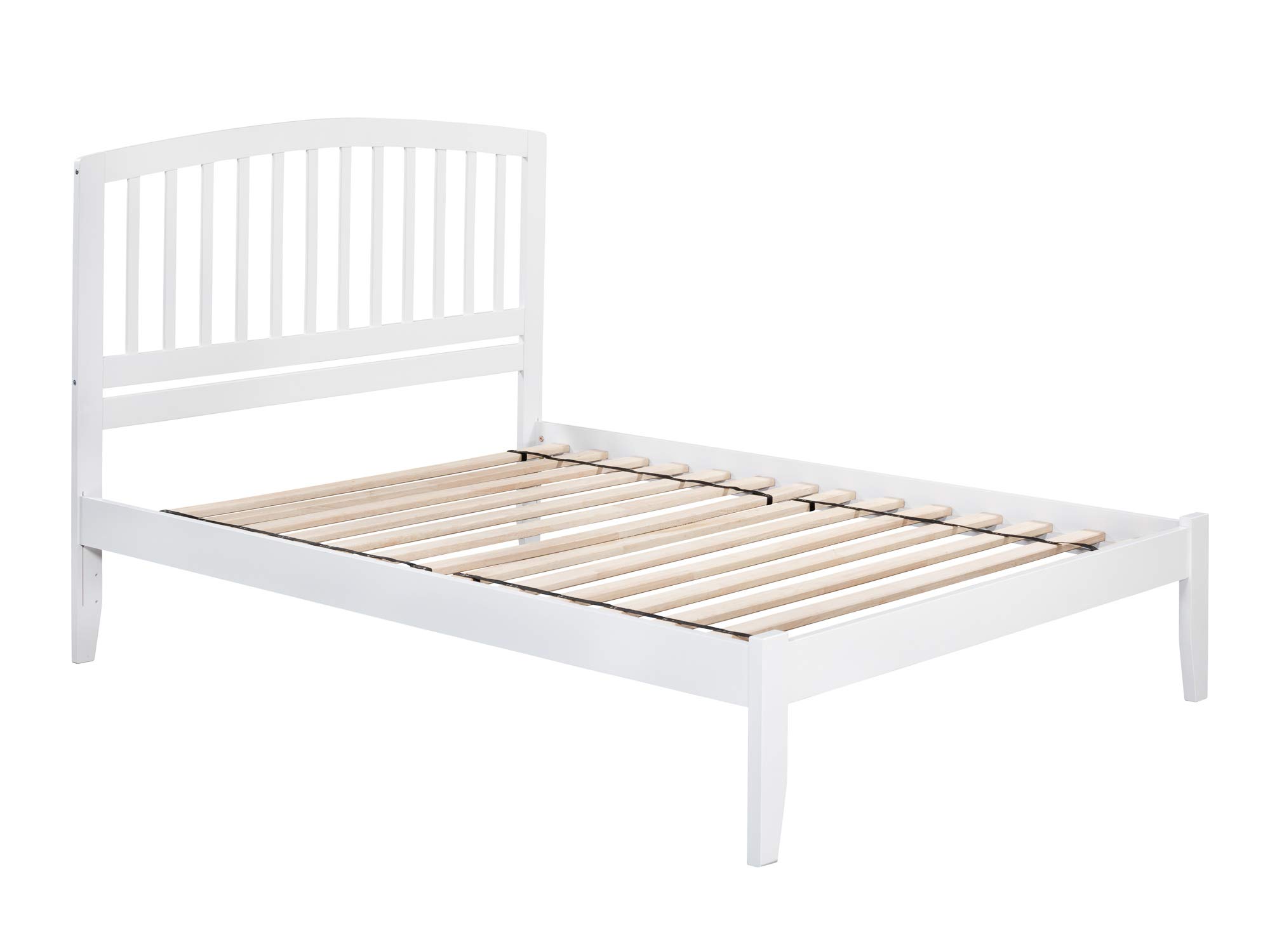 AFI Richmond Platform Bed Frame with Open Footboard - Modern White Wooden Bed for Small Spaces - Perfect for Apartments, Dorms & Guest Rooms