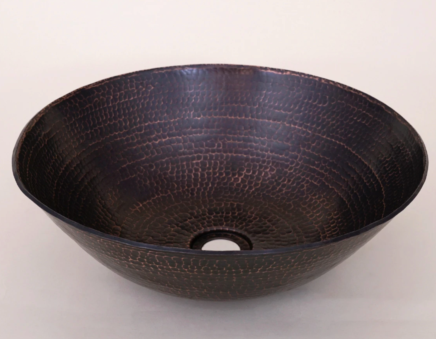 Handmade Hammered Copper Farmhouse Sink - Round Vessel Bathroom Sink with Antique Finish for Rustic & Modern Decor - Perfect for Bathrooms, Kitchens, and Outdoor Spaces