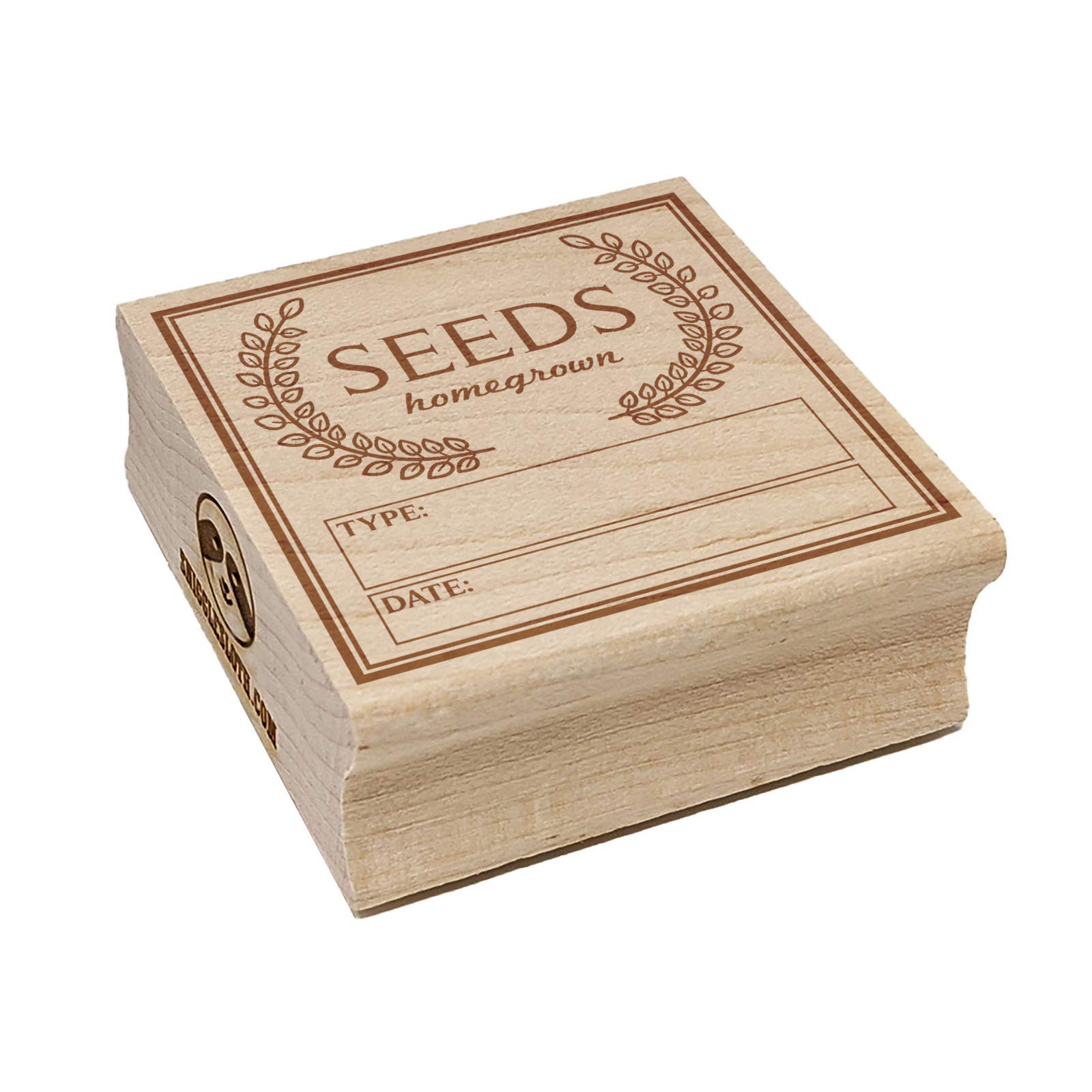 Organic Gardening Seed Stamp - 1.75in Medium Square Rubber Stamp for DIY Planting, Crafting & Labeling | Perfect for Seed Packets, Garden Markers & Scrapbooking