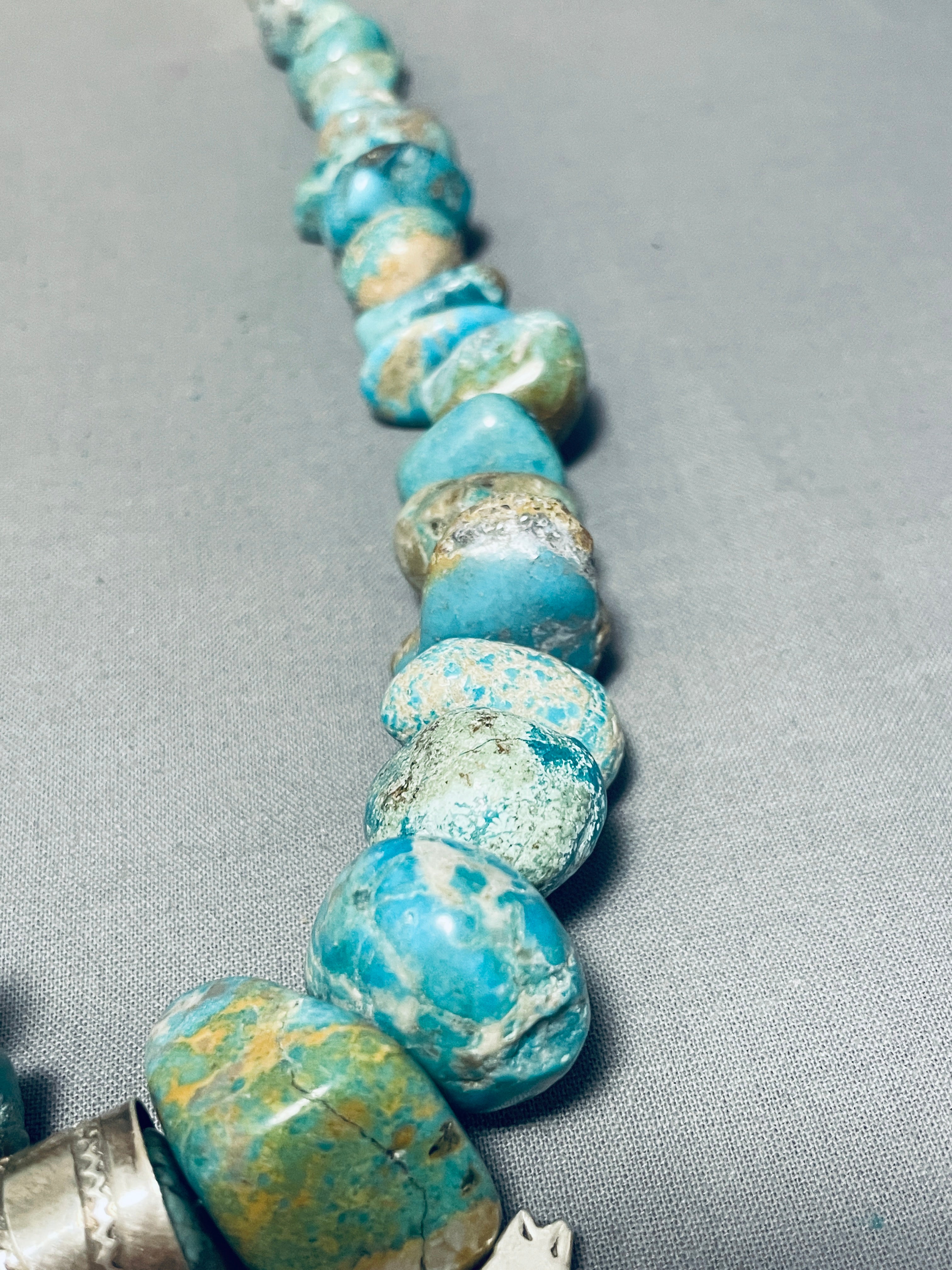 Authentic 176g Navajo Turquoise Sterling Silver Necklace - Handmade Native American Jewelry for Women, Perfect for Boho Fashion & Special Occasions