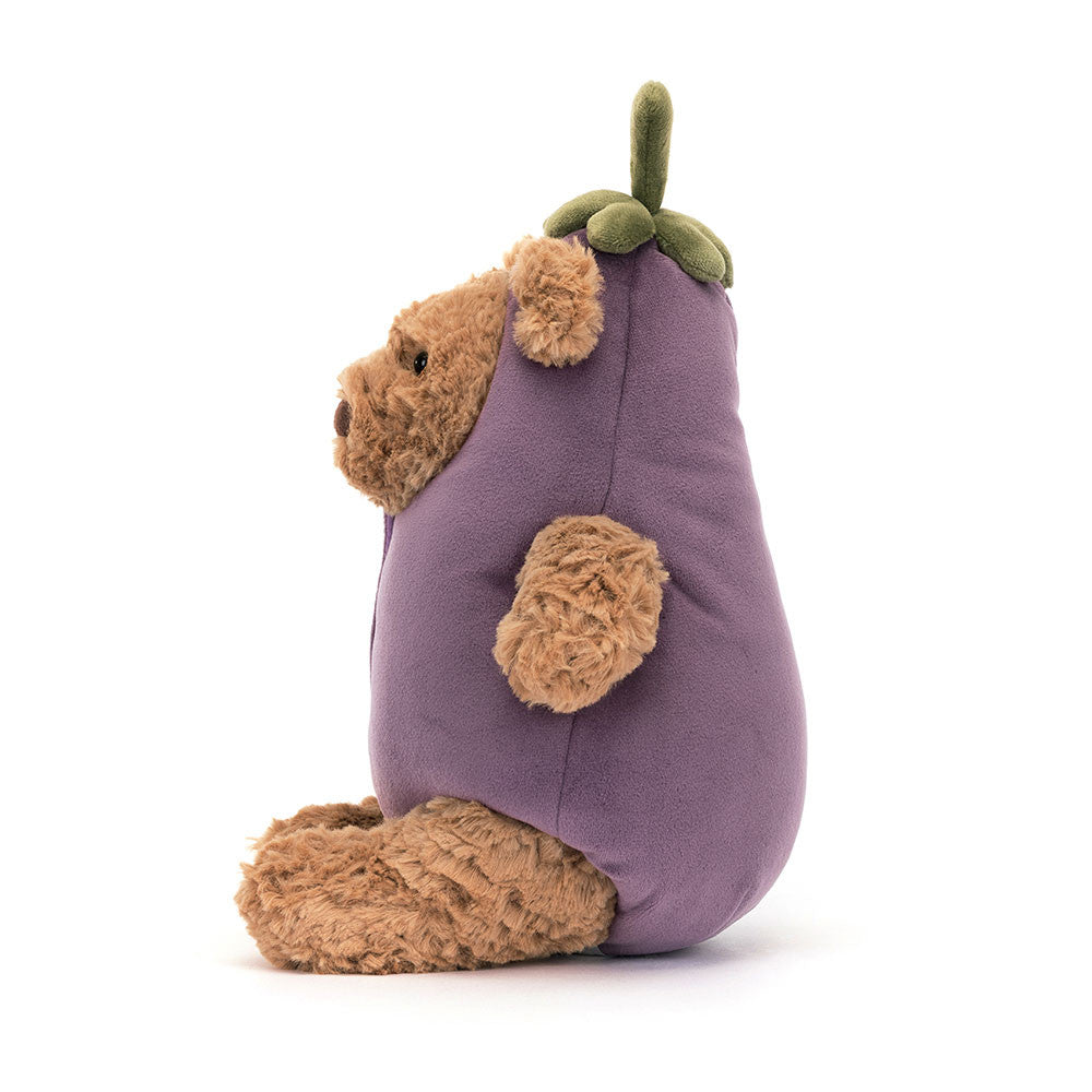 Bartholomew Bear Eggplant Plush Toy - Soft & Cuddly Stuffed Animal for Kids, Perfect for Gifts, Nursery Decor & Comfort