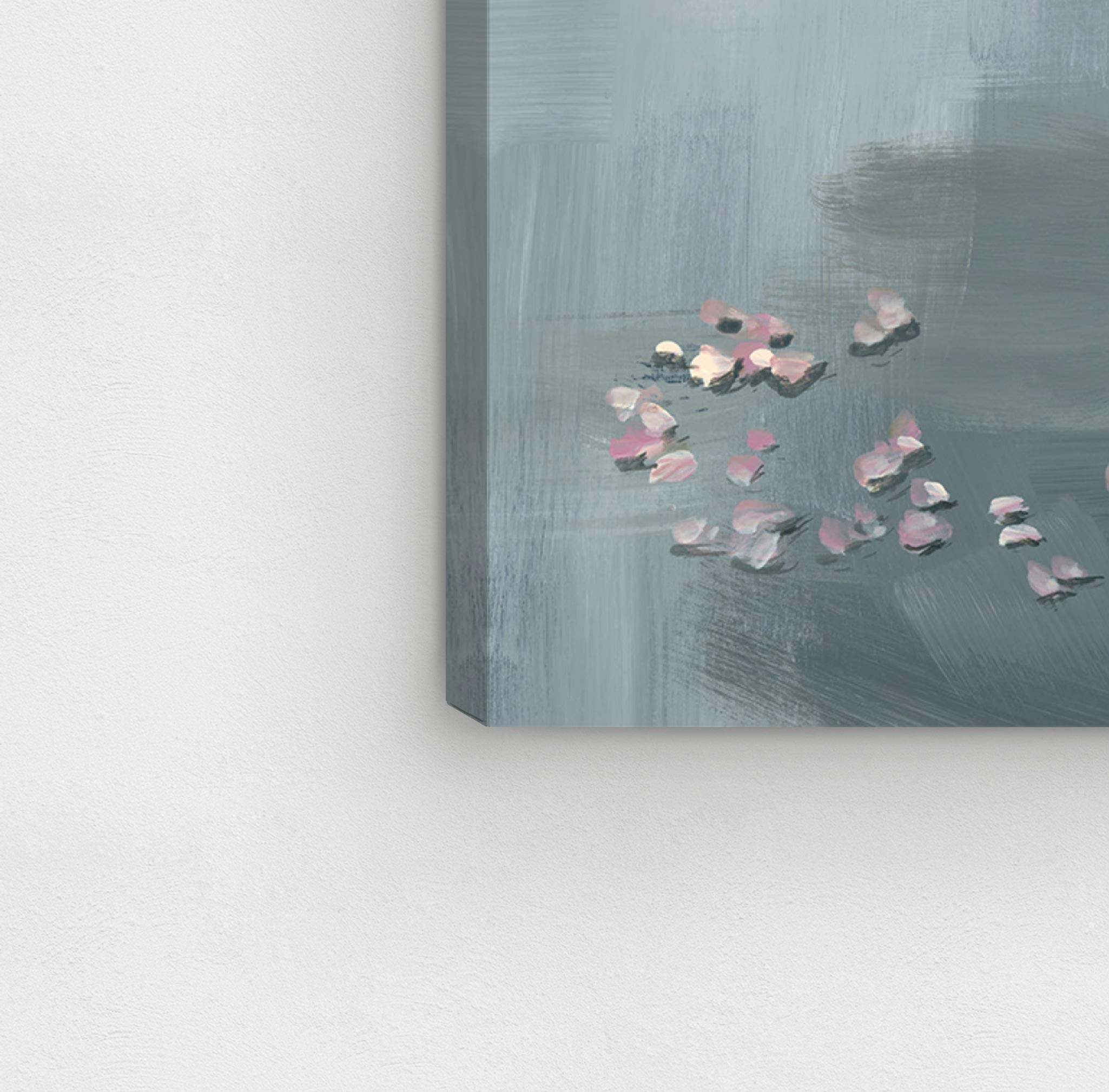 Falling Flowers Floral Wall Art Canvas Print - Pink & Blue Home Decor by Oliver Gal Artist Co. | 30