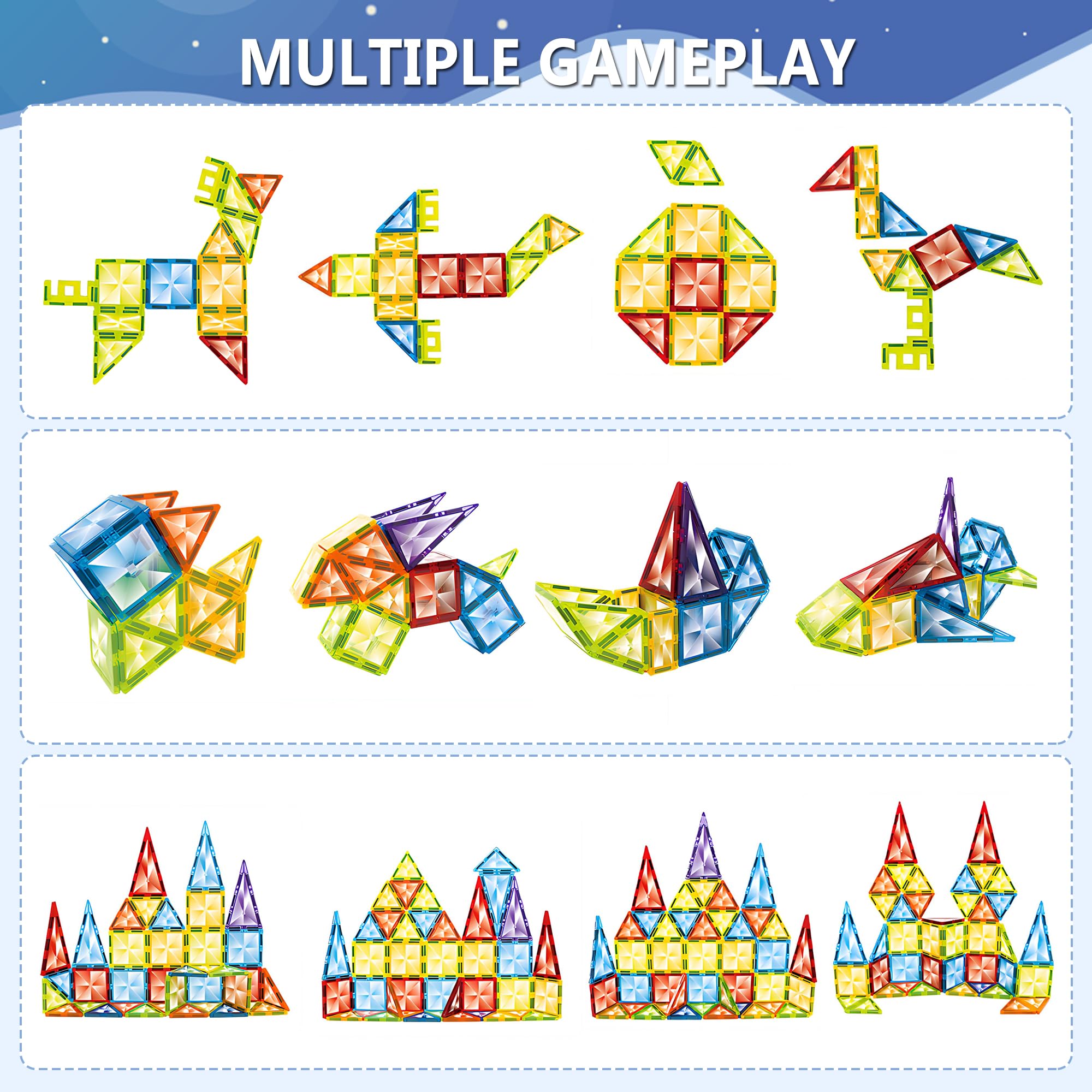 99 PCS Magnetic Building Blocks for Kids - STEM Educational Toys for 3-8 Year Olds | 3D Magnetic Tiles Set for Preschool Learning & Sensory Play | Perfect Gift for Boys & Girls | Great for Classroom, Home Play & Creative Development