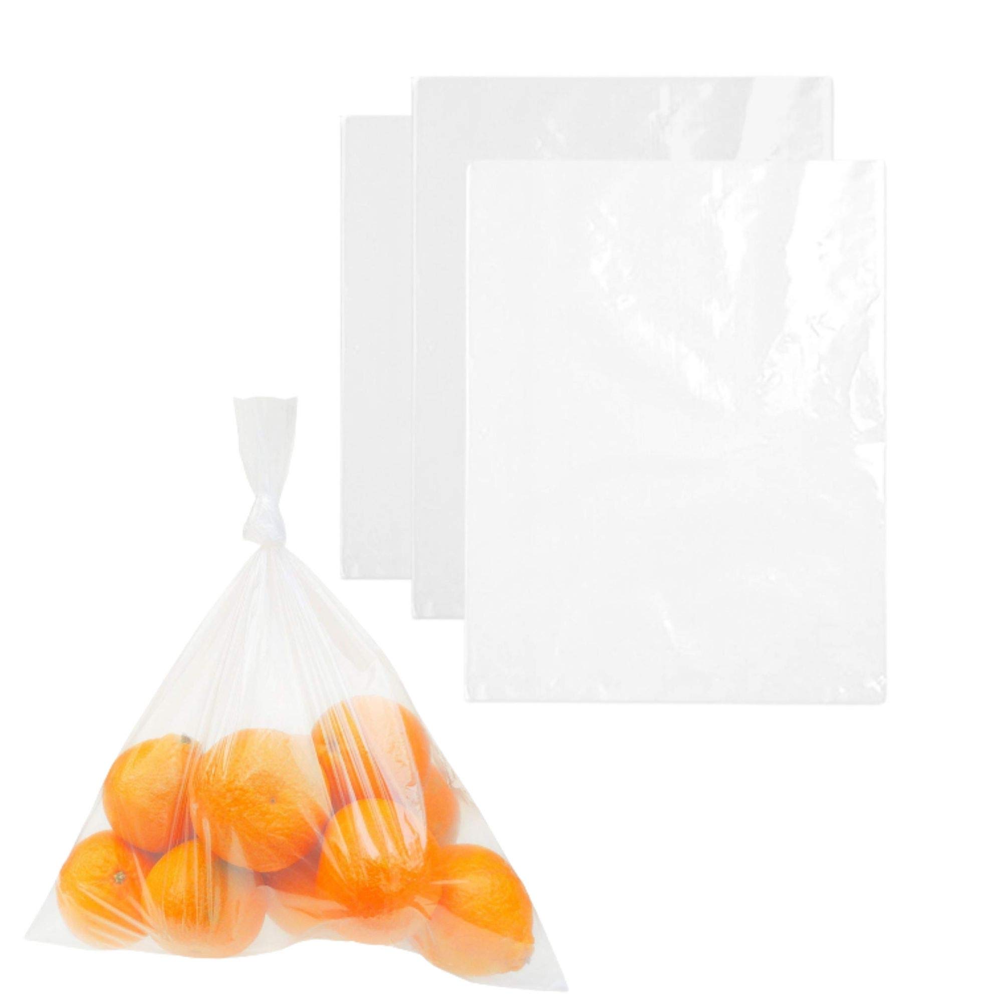 100 Pack 12x18 Inch Clear Plastic Bags - 1 Mil Cellophane Bags with Single Side Opening for Food Storage, Packaging & Industrial Use | Perfect for Bakery, Candy, Crafts & Retail Display