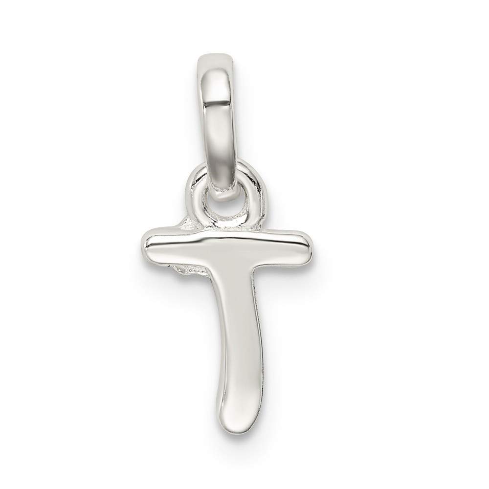 Roy Rose Jewelry Sterling Silver Letter T Enamel Pendant Necklace - Perfect for Birthdays, Anniversaries & Personalized Gifts