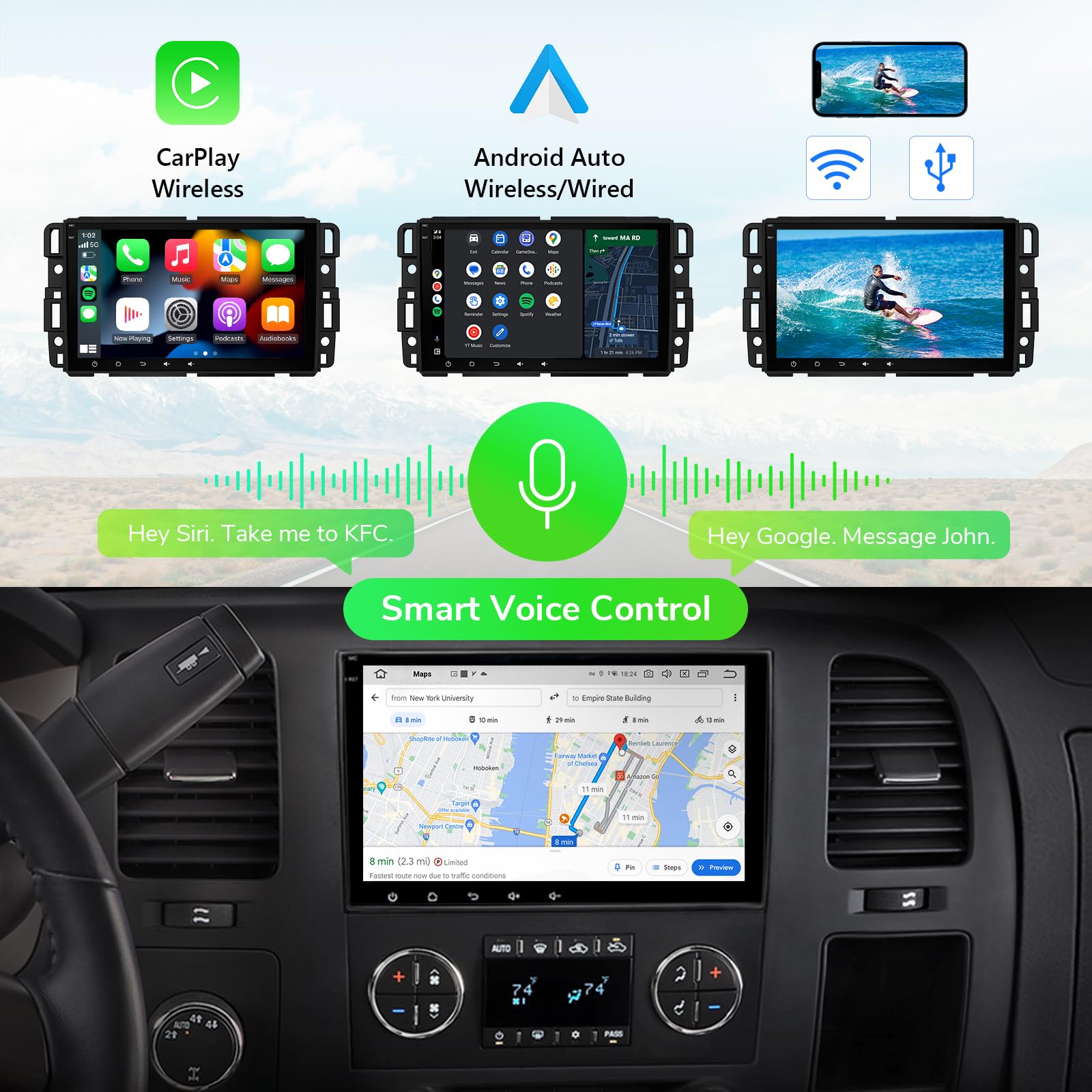 Eonon 6+64GB Android 13 Car Stereo for Chevrolet GMC Buick - 8