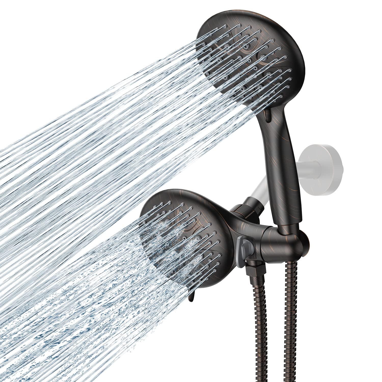 SunCleanse 3-Way Shower Head Combo with 35 Settings - Dual 2-in-1 Rainfall & Handheld Shower Head Set with 71