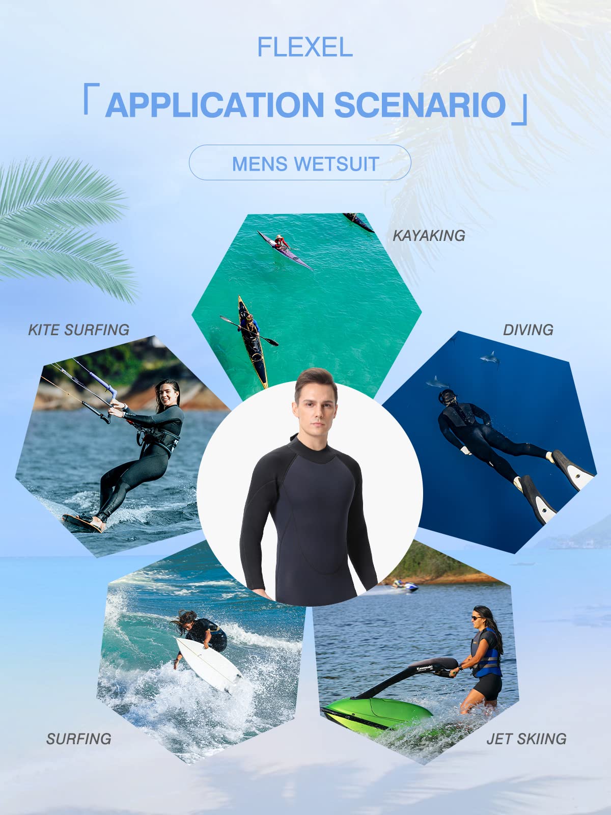 FLEXEL One Piece Full Body Wetsuit for Men & Women - 3mm/3/2mm/5/4mm Neoprene Thermal Swimsuits - Cold Water Diving, Surfing, Swimming & Snorkeling Gear - Perfect for Ocean Adventures, Water Sports & Winter Swimming