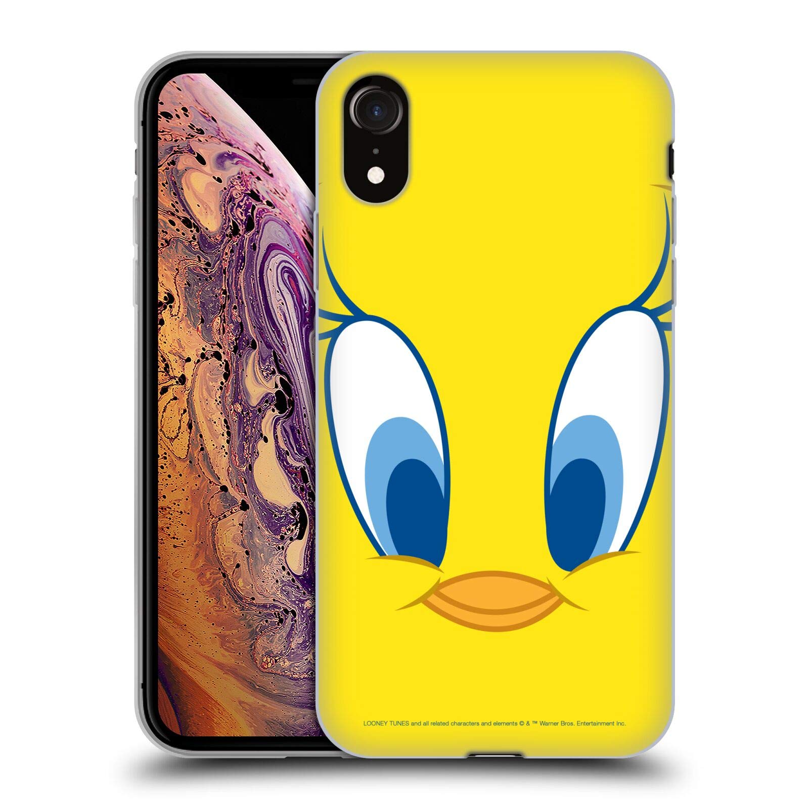 Officially Licensed Looney Tunes Tweety Full Face Soft Gel Case for Apple iPhone XR - Cute Cartoon Phone Cover with Shock Absorption, Perfect for Kids, Teens & Tweety Fans (Home, School, Travel Use)