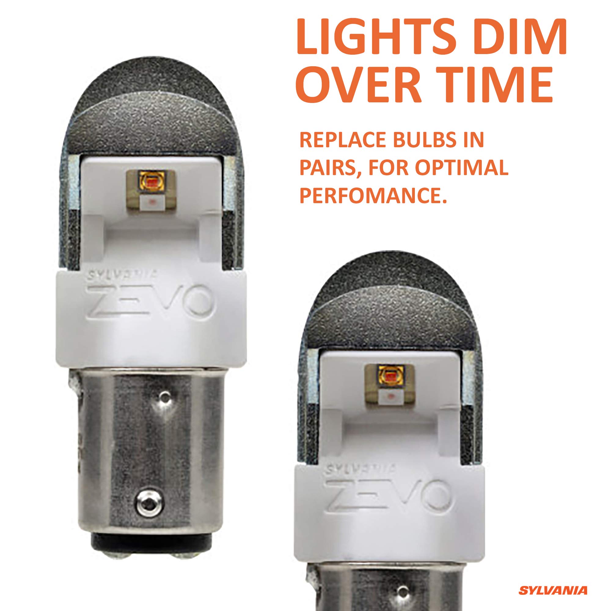 SYLVANIA 1157 ZEVO Amber LED Bulbs - 2 Pack for Park & Turn Lights