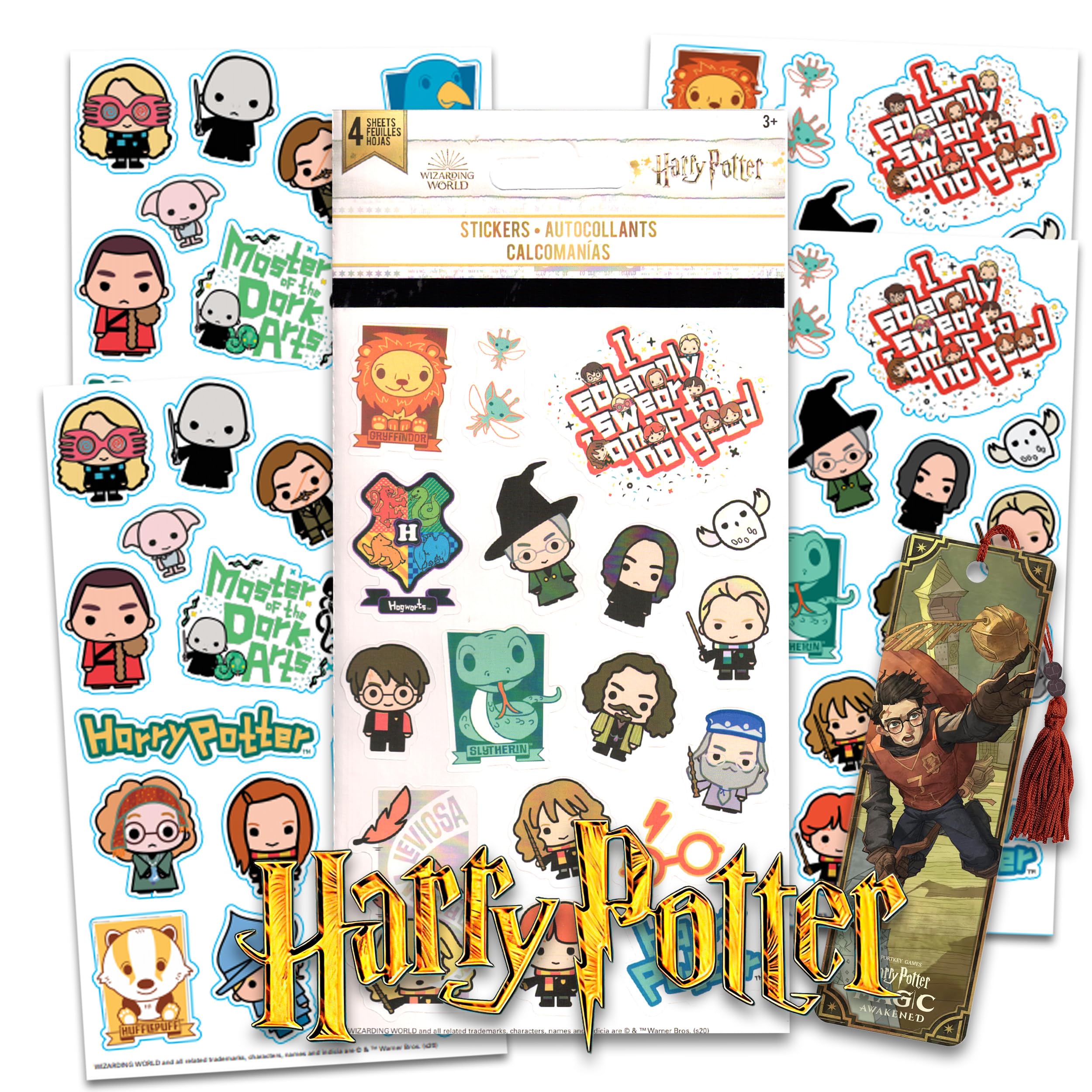 Harry Potter Sticker Set - 60+ Unique Stickers for Laptops, Water Bottles, Notebooks | Perfect for DIY Crafts, Scrapbooking, Party Decorations & Gift Wrapping | Official Harry Potter Merchandise