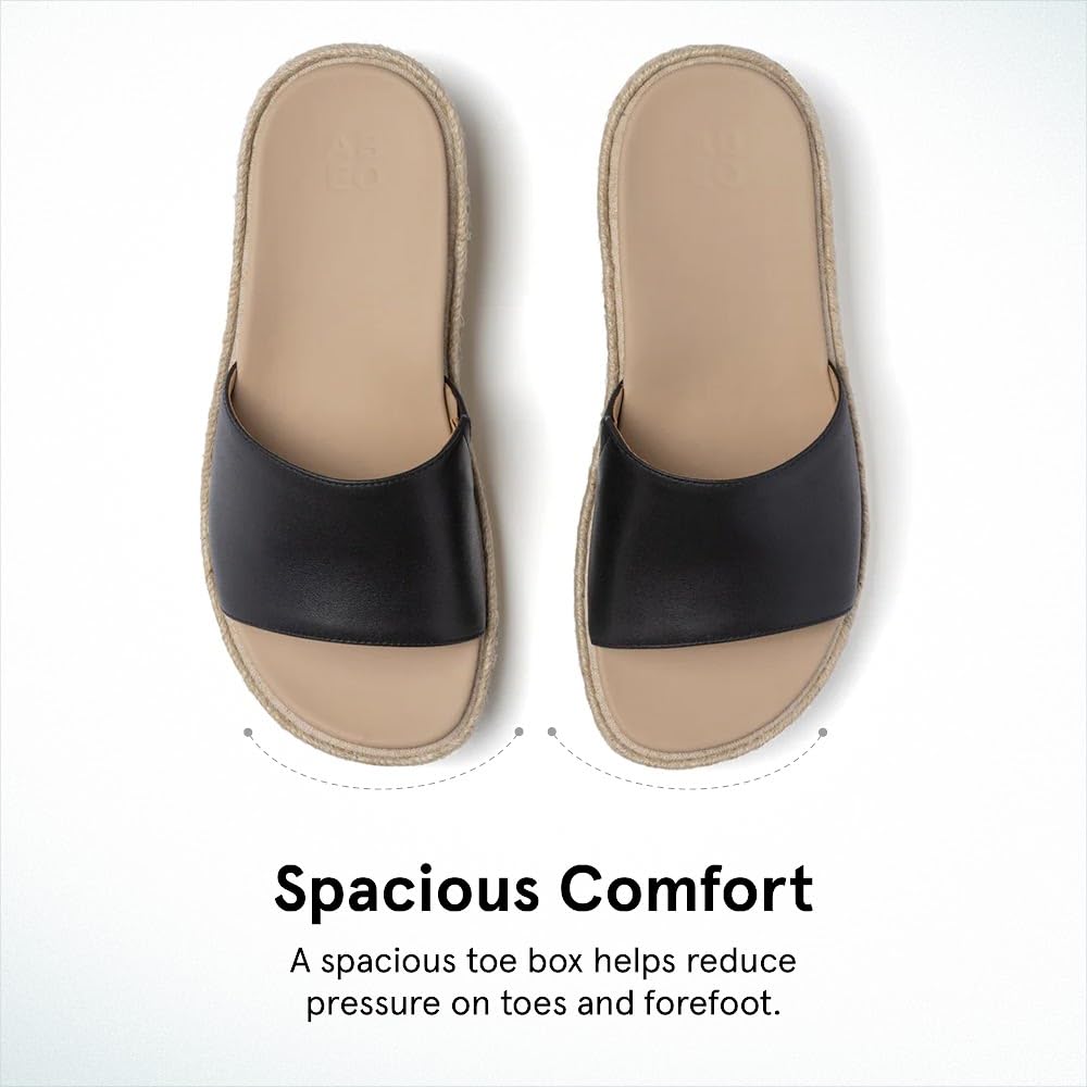 ABEO Solstice Slide Platform Sandals for Women - Orthotic Support Slip-On Espadrilles - Comfortable Dressy Summer Sandals with Built-In Arch Support | Perfect for Beach, Vacation & Casual Outings