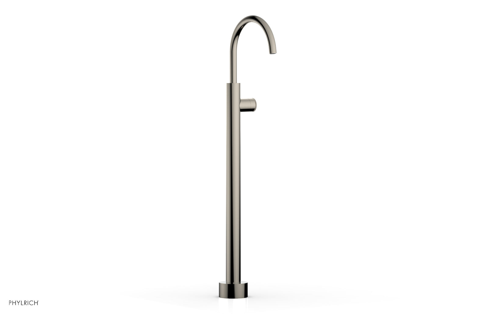 BASIC II Tall Floor Mount Tub Filler with Knurled Handle - Model 2304402 | Modern Bathroom Faucet for Freestanding Tubs & Luxury Spa Experience