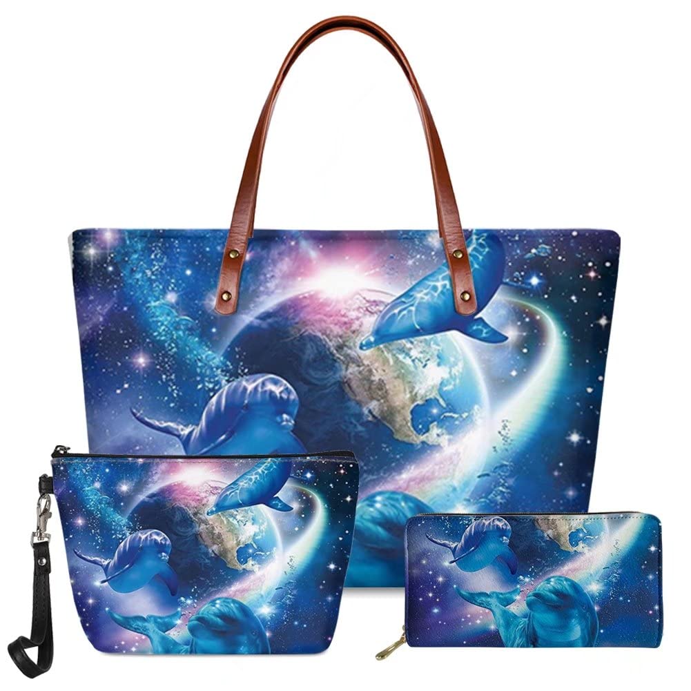GIFTPUZZ 3-Piece Women's Handbag Set - Top Handle Purse with Zipper, Wallet Holder & PU Leather Makeup Bag Organizer | Fashion Accessories for Work, Travel & Daily Use