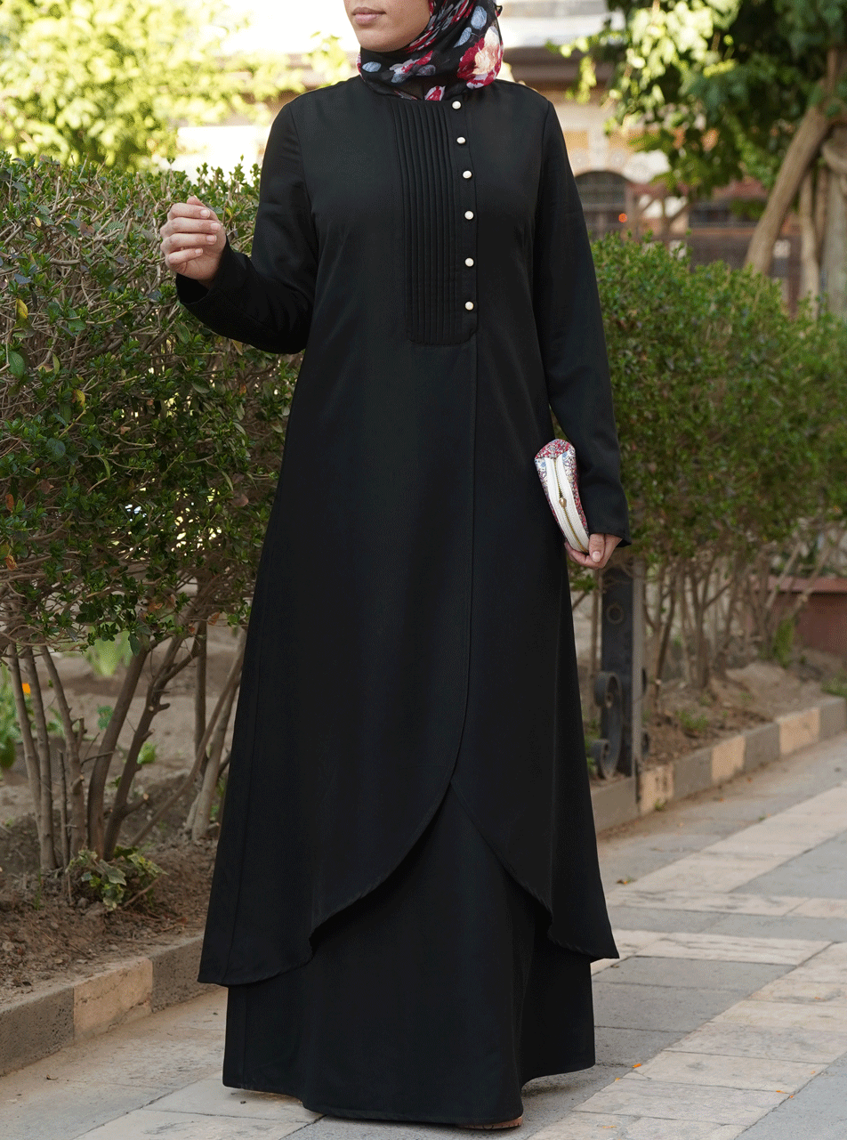 Dyna Abaya 49996 - Modest Islamic Prayer Dress for Women | Elegant Long Sleeve Loose Fit Hijab Dress | Perfect for Prayer, Mosque, Eid & Special Occasions