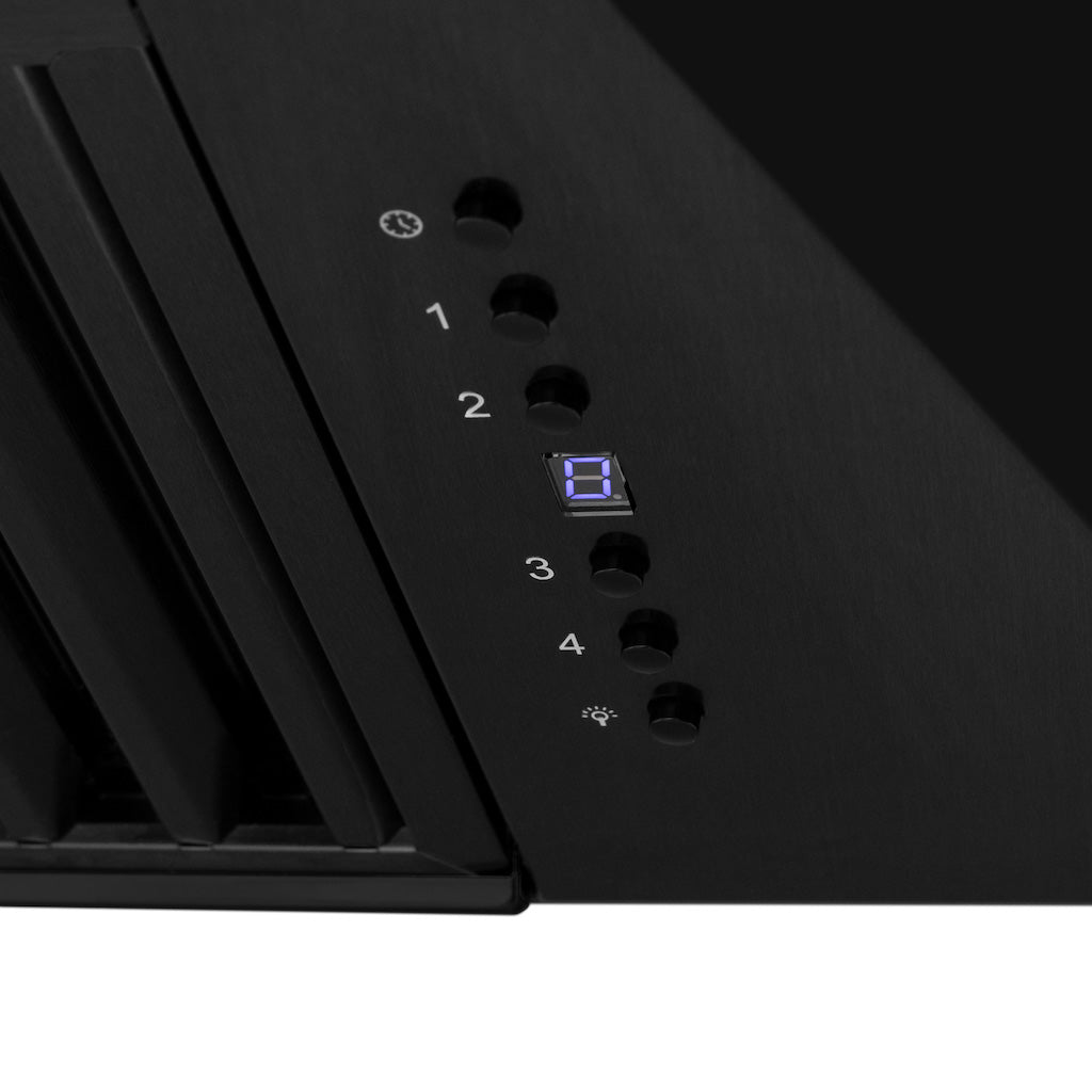 ZLINE Autograph Edition 30-Inch Black Stainless Steel Range Hood with Handle (BS655Z 30) - Professional Kitchen Ventilation for Modern Homes