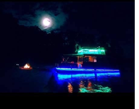 Green Blob Outdoors LED Boat Deck Lighting Kit - Blue Neon Style with Red & Green Navigation Lights for Pontoon Boats | DIY Under Deck Lighting for Night Cruising & Party Ambiance (Blue, 25 Lights)